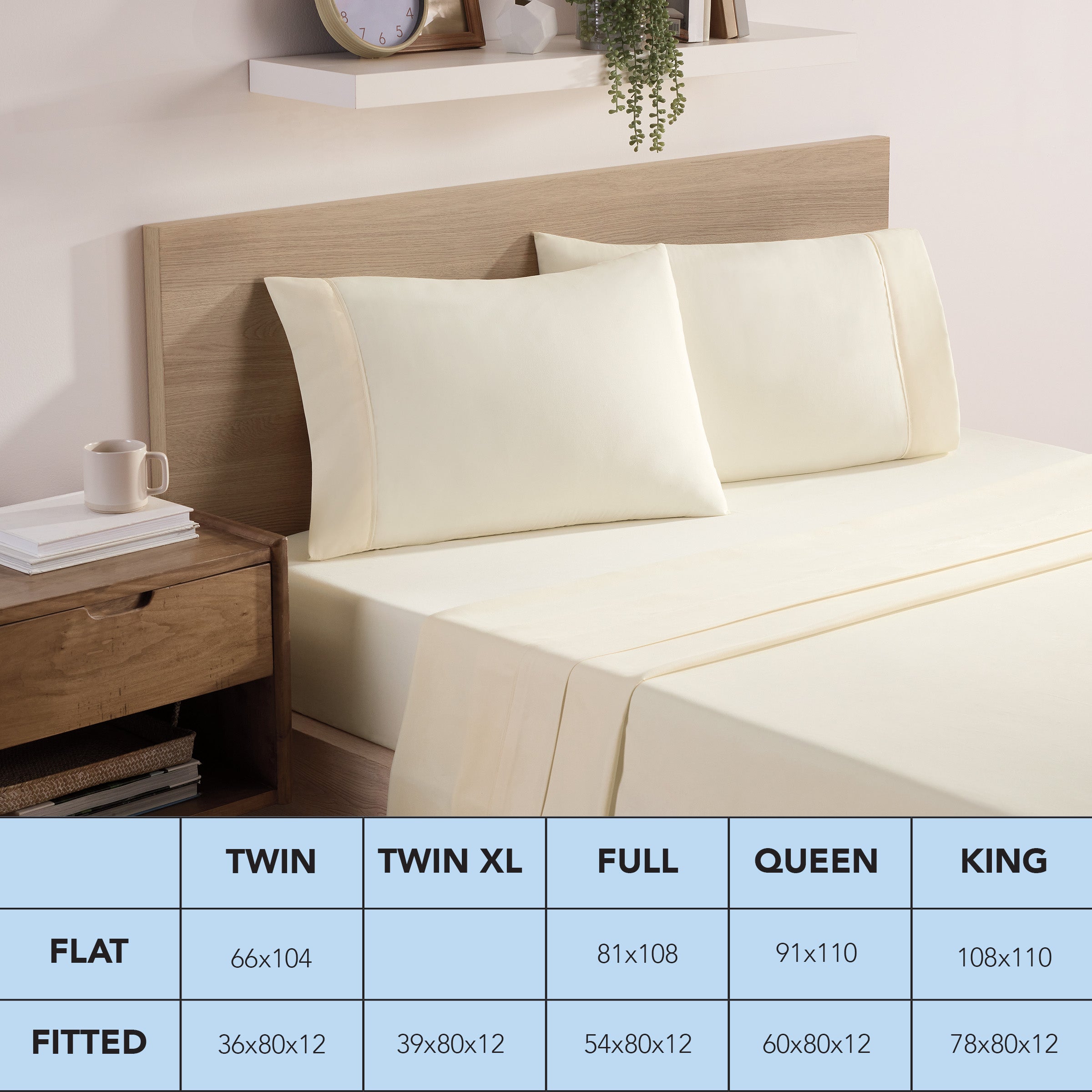 Ultra-Soft Brushed Microfiber Fitted Sheets - Bedding Essentials - Full - (6 Pack) Ivory - Luxury Bed Sheet Set with Deep Pockets Detail