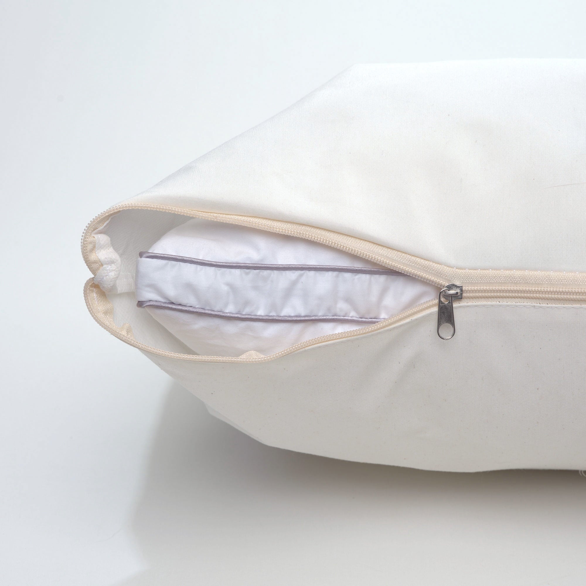 Fluffy Shredded Linen Premium Goose Down Feather Pillow for Bed, Soft & Supportive, Standard Size, White - Decorative Throw Pillow Cushion for Sofa & Bed Detail