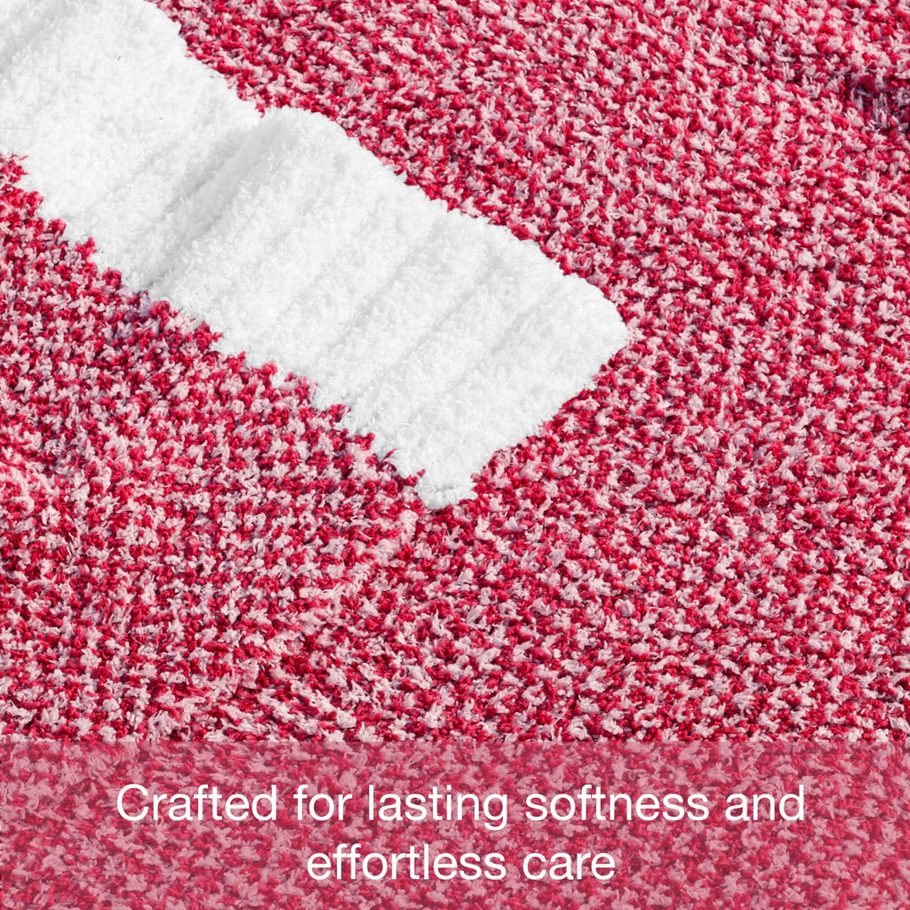 Cozy Fleece Knit Throw Blanket, Ultra Soft Cozy Fluffy Blankets, Lightweight Fuzzy Plush Throw for Couch and Bed, Mixed Red, 50"x60" - Super Soft Reversible Sherpa Flannel Blanket Detail