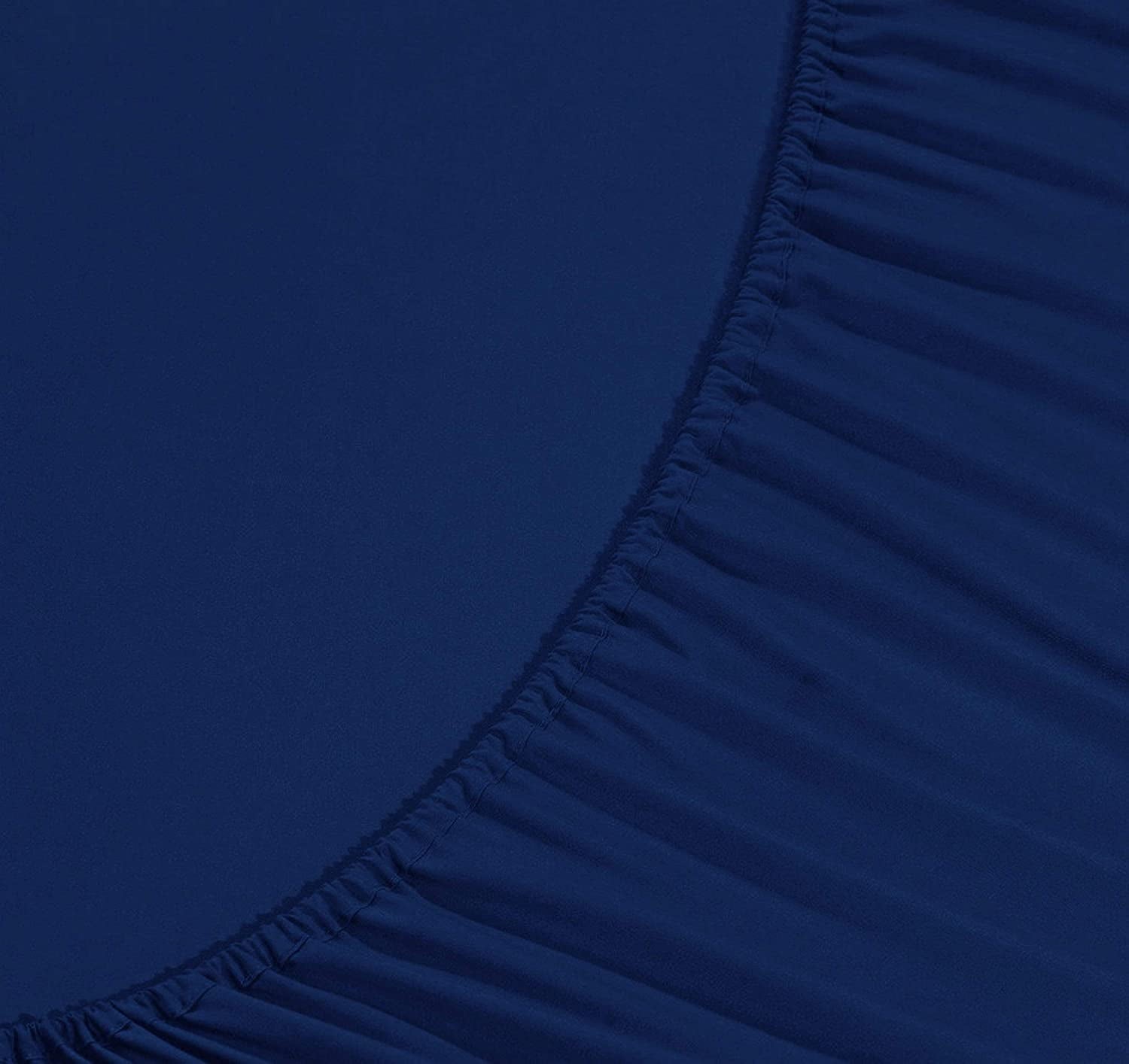 Breathable Luxury 4-Piece Microfiber Bed Sheet Set, Soft & Breathable, Wrinkle & Fade Resistant, Deep Pocket, Queen, Navy Blue - Cooling Hotel Quality Bedding Sheets and Pillowcases Detail