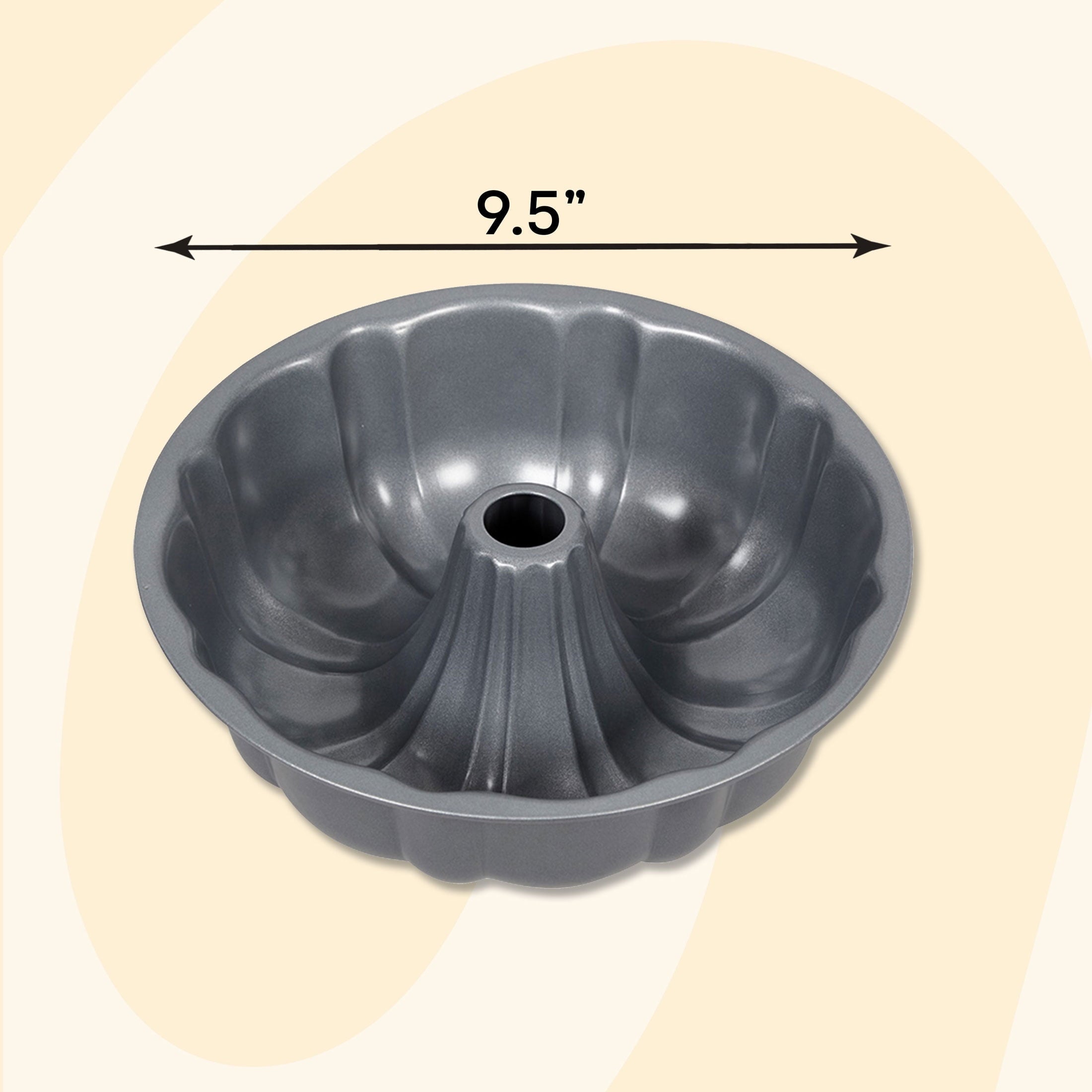 Ergonomic Manual Everyday Non-Stick Bundt Cake Pan 9.51" Fluted Tube Baking Pan, Packaging May Vary - Multi-Functional Manual Food Chopper & Slicer Detail