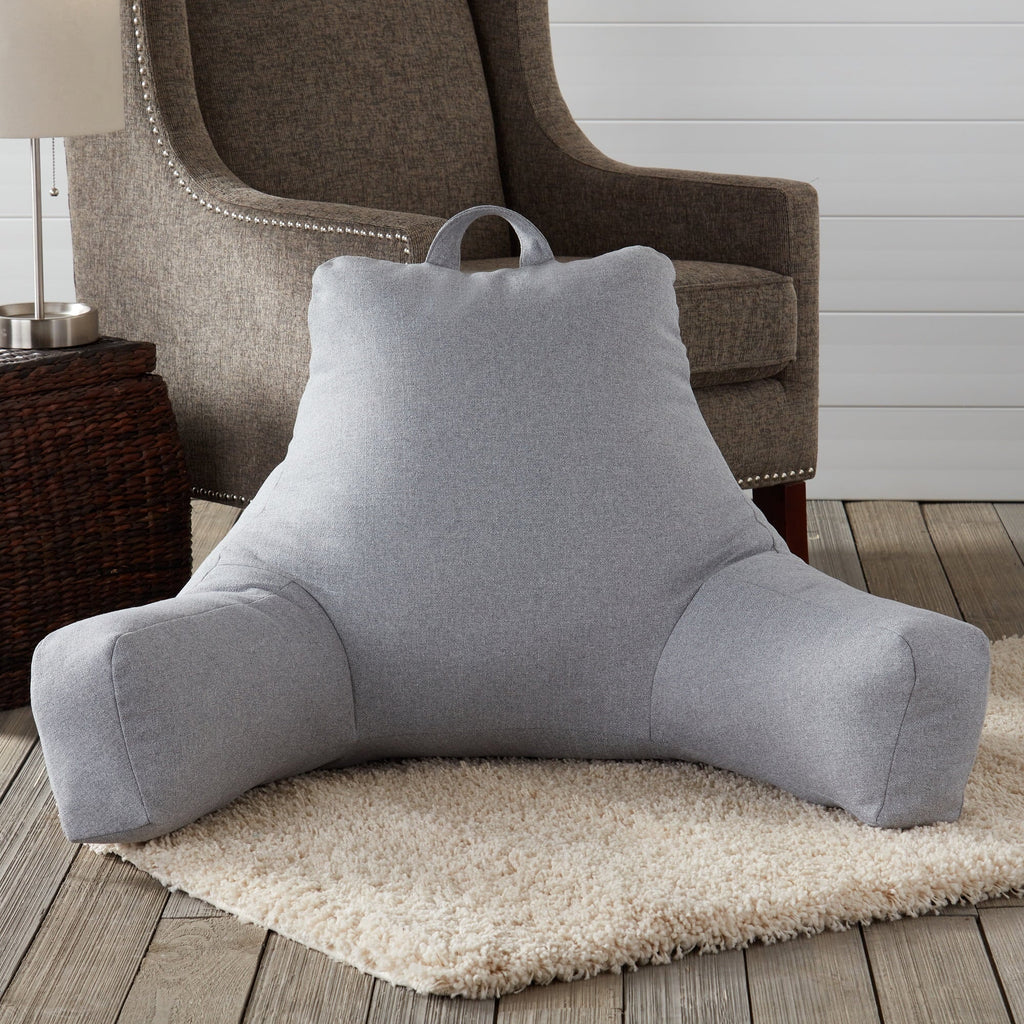 Fluffy Shredded Jumbo Cement Gray Polyester Bed Rest Pillow - Decorative Throw Pillow Cushion for Sofa & Bed Detail