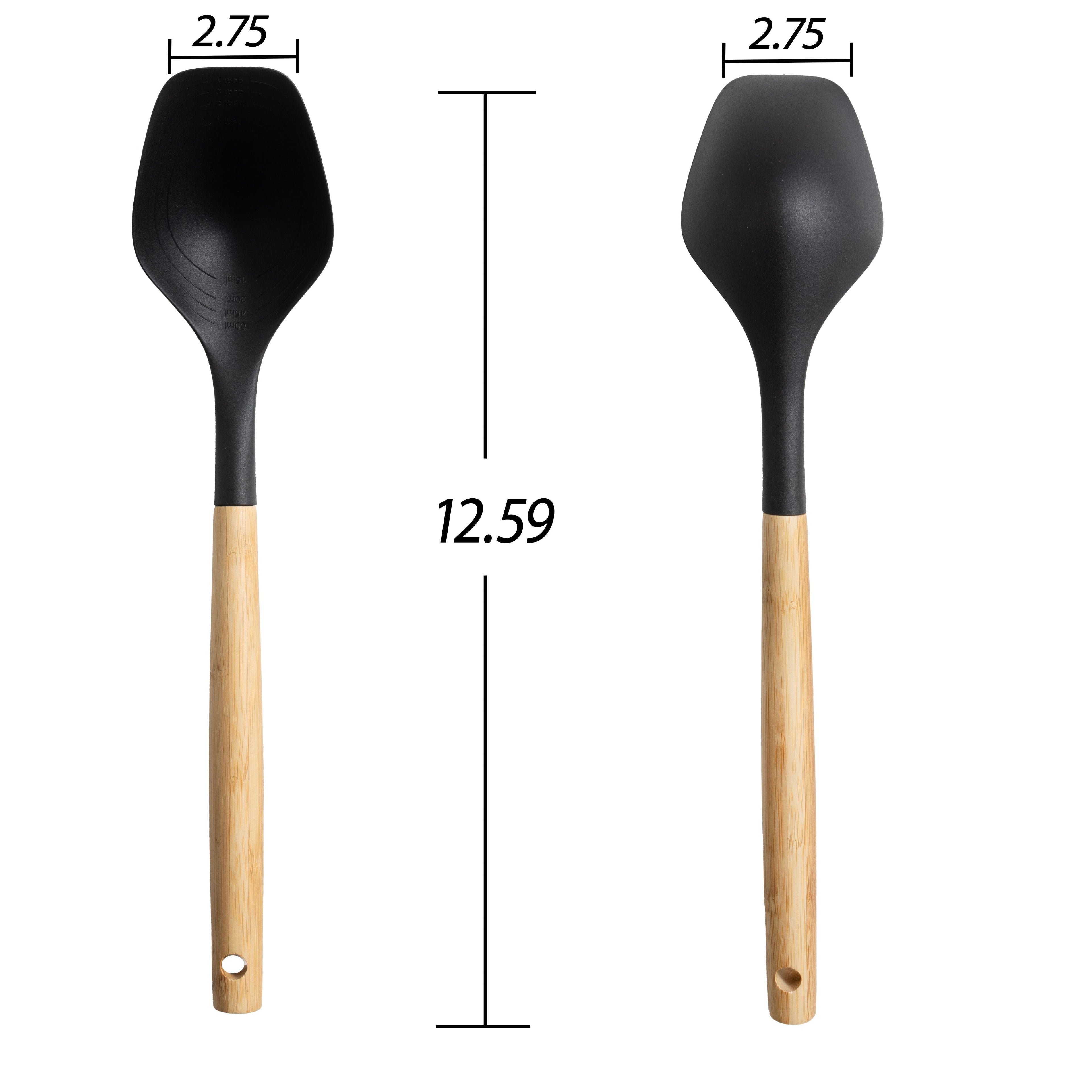 Durable Steel with Bamboo Handle, Ideal for Cooking , 13in L - High-Precision Culinary Tool for Baking & Cooking Detail