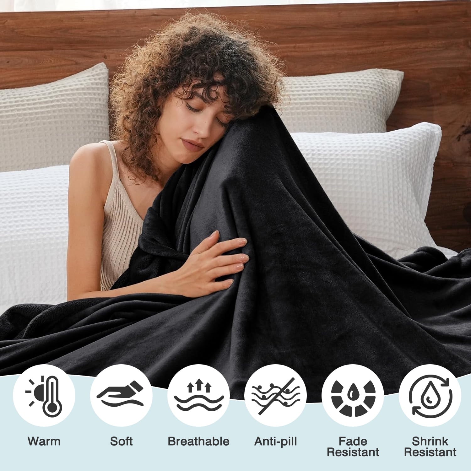 Decorative Knitted Throw Size Blanket, Luxury Plush Cozy Fuzzy Fleece Blanket, Super Soft Warm Big Lightweight Throw Blanket All Seasons... - Cozy Fleece Throw Blanket for Couch & Bed Detail