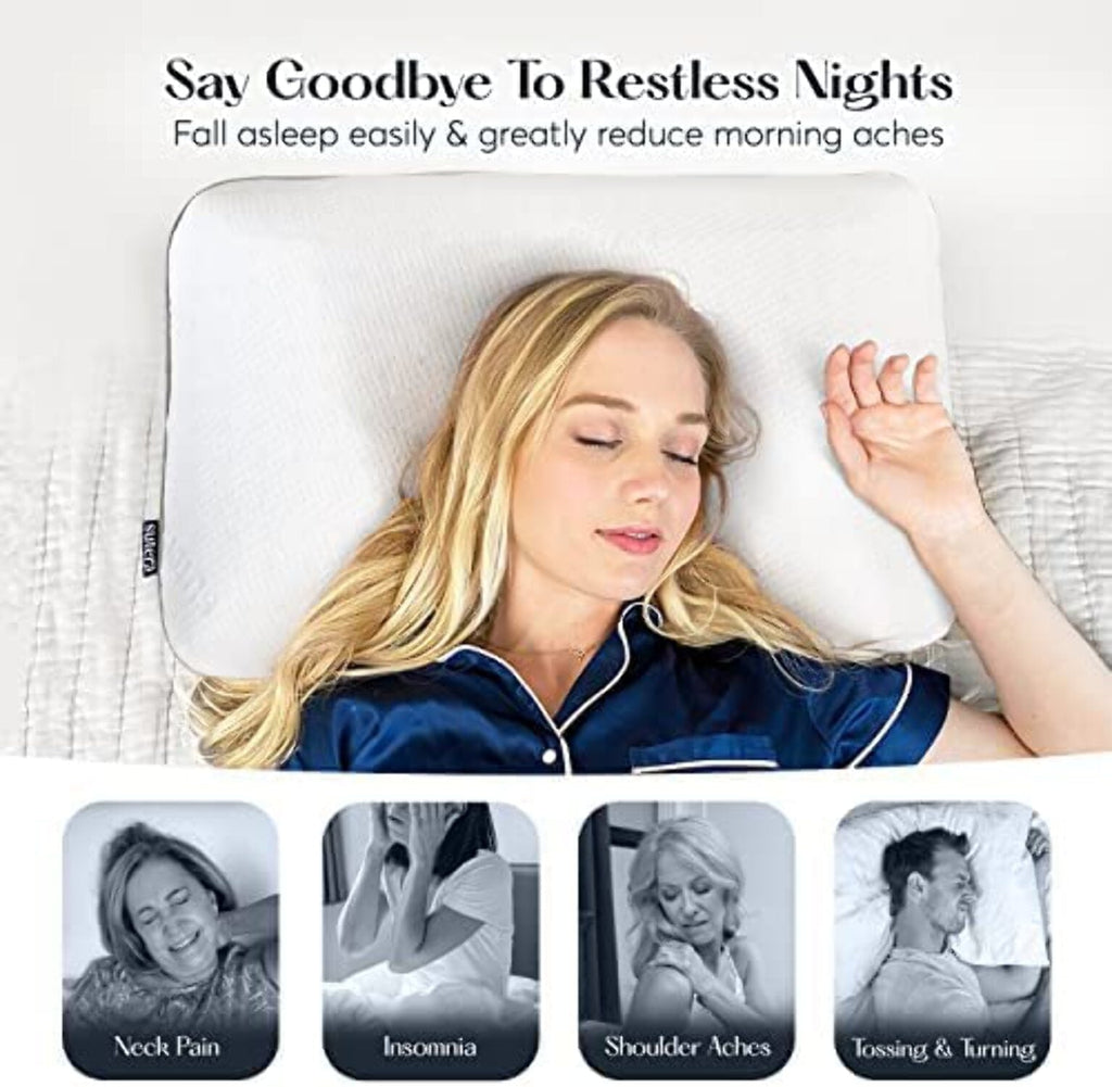 Hotel Collection Plush Zen Bed Pillow, Lavender Scented Cooling Adaptive Memory Foam Queen - Orthopedic Shredded Foam Bed Pillow Set Detail