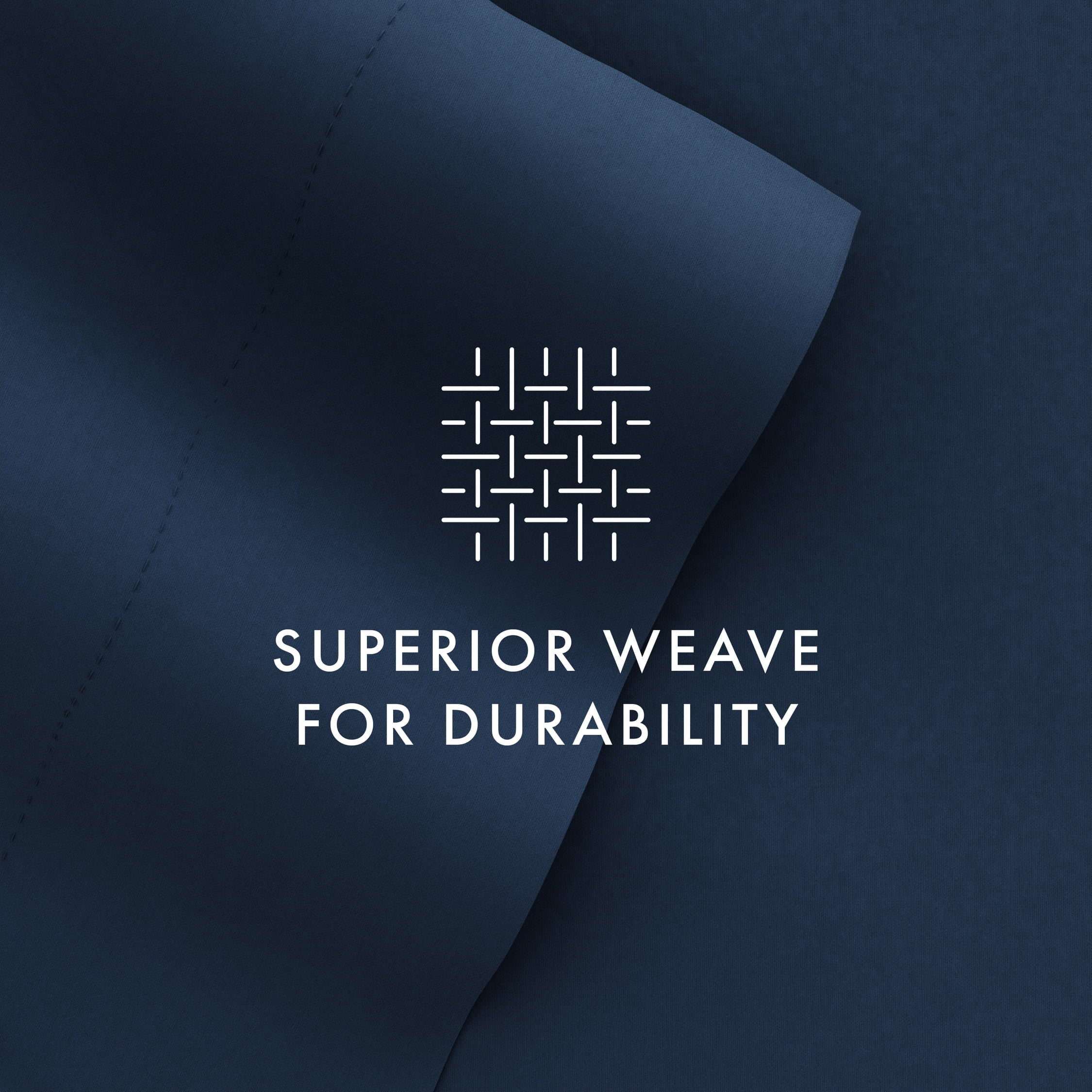 Cooling Sateen 4 Piece Solid Microfiber Bed Sheet Set, Navy, Queen - Cooling Hotel Quality Bedding Sheets and Pillowcases Detail
