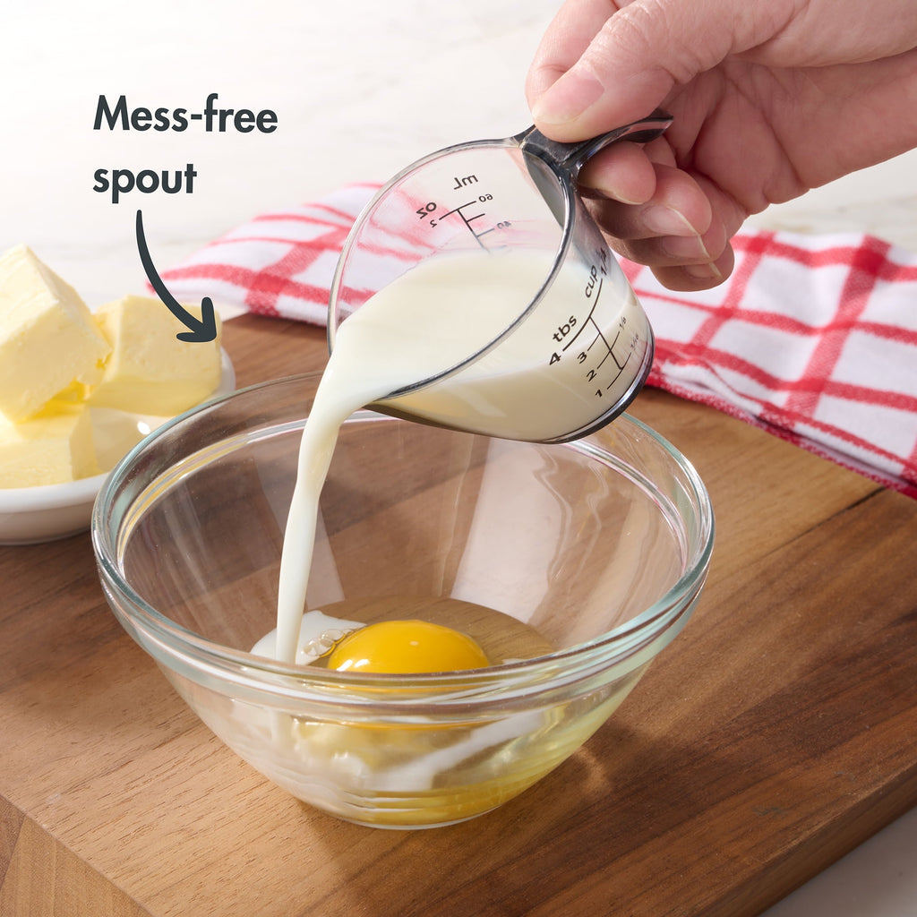 Innovative 1/4C Plastic Mini Measuring Cup, Black/Transparent - Multi-Functional Manual Food Chopper & Slicer Detail