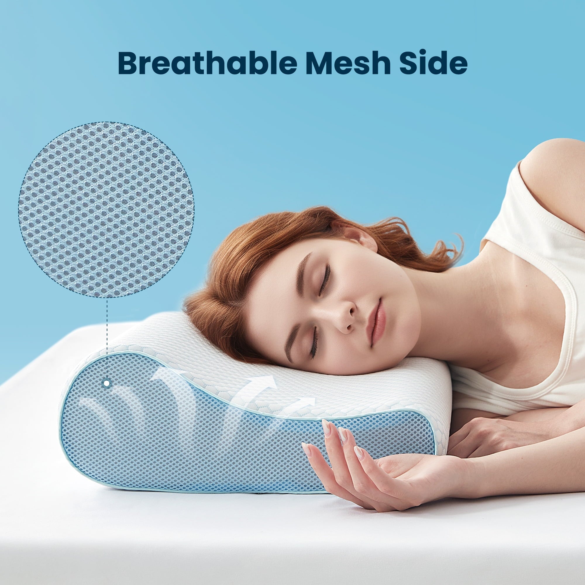 Hotel Collection Standard Cooling Memory Foam Pillow, Ergonomic Adjustable Orthopedic Contour Bed Pillows Neck Support for Side Back S... - Hotel Quality Plush Sleeping Pillows Detail