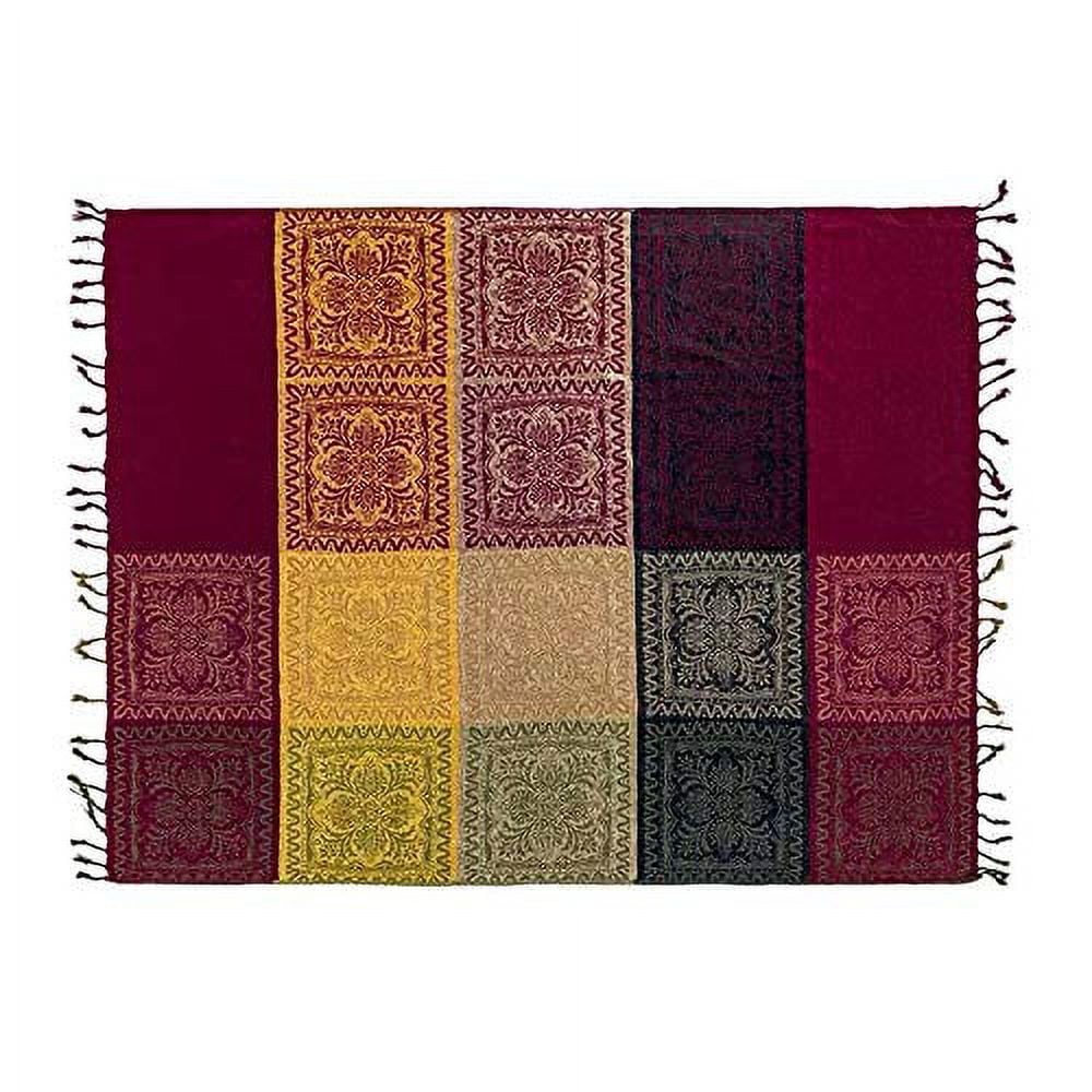 Cozy Fleece 75x60 Inch Machine Wash Boho Tribal Throws Blankets Colorful Bohemian Hippie Chenille Throw Covers Couch Furniture So... - Lightweight Plush Warm Blanket for All Seasons Detail