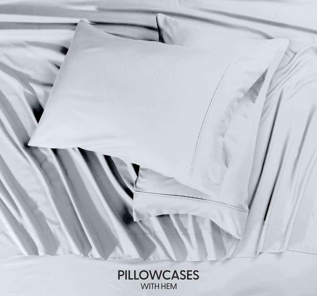Wrinkle-Resistant Queen Size Bed Sheet Set in Bright White – 4 Piece Microfiber Sheets, Ultra-Soft, Deep Pocket, Wrinkle-Resistant, Eas... - Premium Ultra-Soft Pillowcase Pair for Sleeping Detail