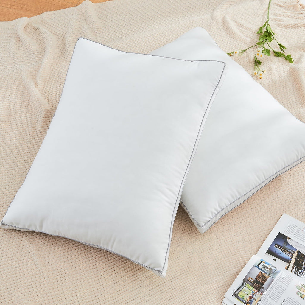 Fluffy Shredded 2 Pack Pillows for Bed, Standard Size Pillows Insert for Side and Back Sleepers, Soft Down Alternative Microfiber Fil... - Ergonomic Memory Foam Pillow for Neck Pain Support Detail