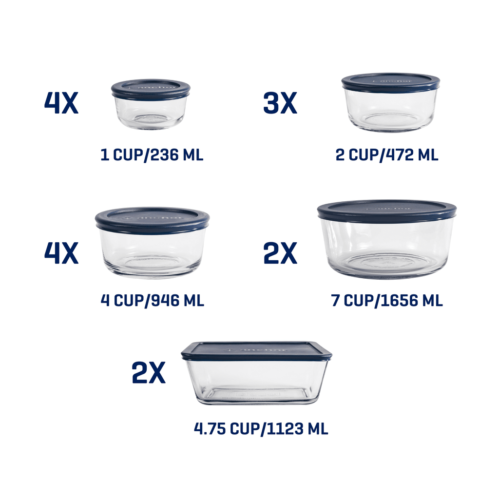 Deliciously Squishy Glass Food Storage Containers with SnugFit Lids, 30 Piece Set - Fun Food Fidget Cookie Squishable Toy Detail