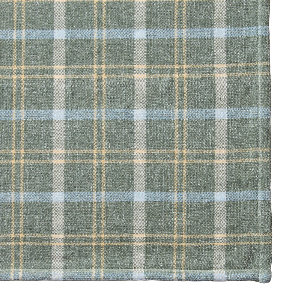 Decorative Knitted Woven Chenille Plaid Throw Blanket, Green River , 50x72 Inches - Lightweight Plush Warm Blanket for All Seasons Detail
