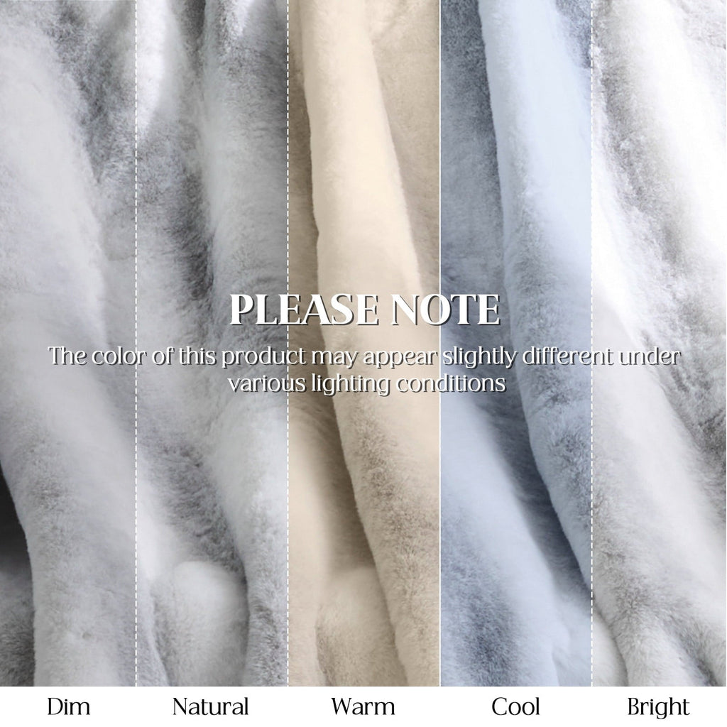 Reversible Sherpa Luxury Faux Fur Throw Blanket for Bed Super Thick Warm Fuzzy Blankets for Bedroom Living Room, 60" x 80", White - Luxury Knitted Decorative Throw Blanket with Fringes Detail
