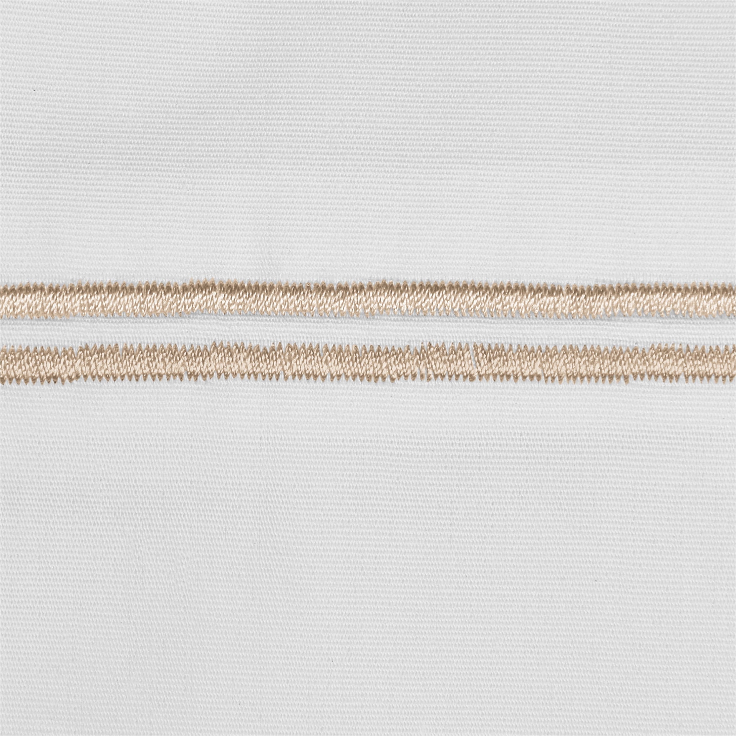 Ultra-Soft 4-Piece 300 Thread Count White Pima Cotton Bed Sheet Set with Tan Hem, Full , Adult/Teen - Premium Ultra-Soft Pillowcase Pair for Sleeping Detail
