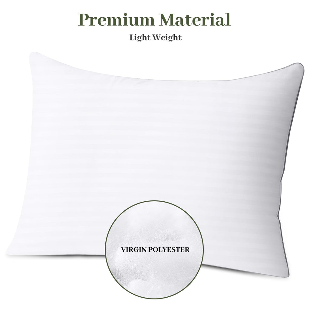 Decorative Plump Pillows Standard Size Set of 2, Hotel Quality, Down Alternative Gusseted Bed Pillows for Side, Back, And Stomach Slee... - Hotel Quality Plush Sleeping Pillows Detail