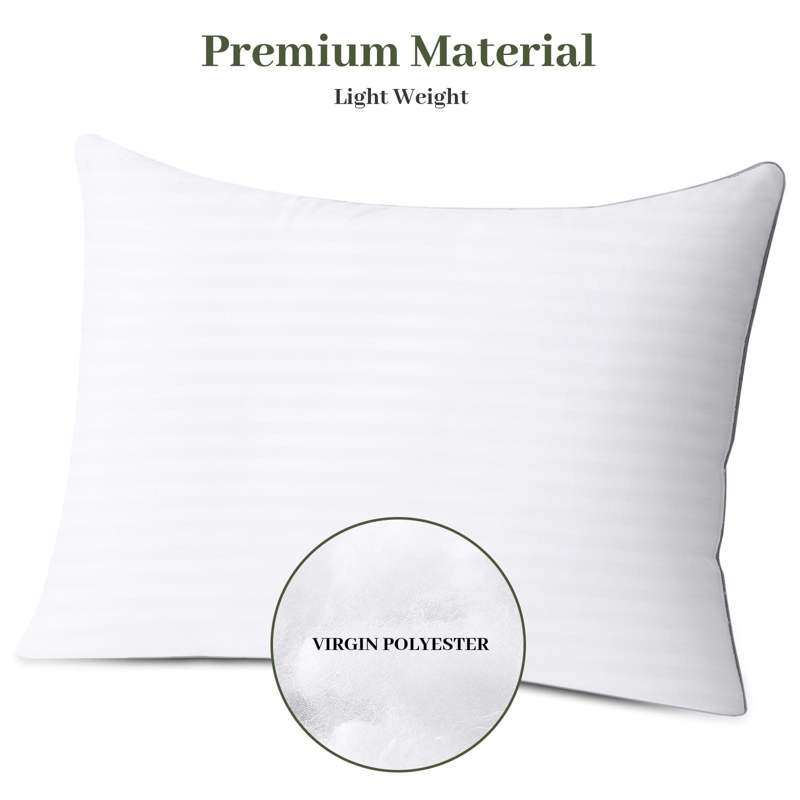 Decorative Plump Pillows Standard Size Set of 2, Hotel Quality, Down Alternative Gusseted Bed Pillows for Side, Back, And Stomach Slee... - Hotel Quality Plush Sleeping Pillows Detail