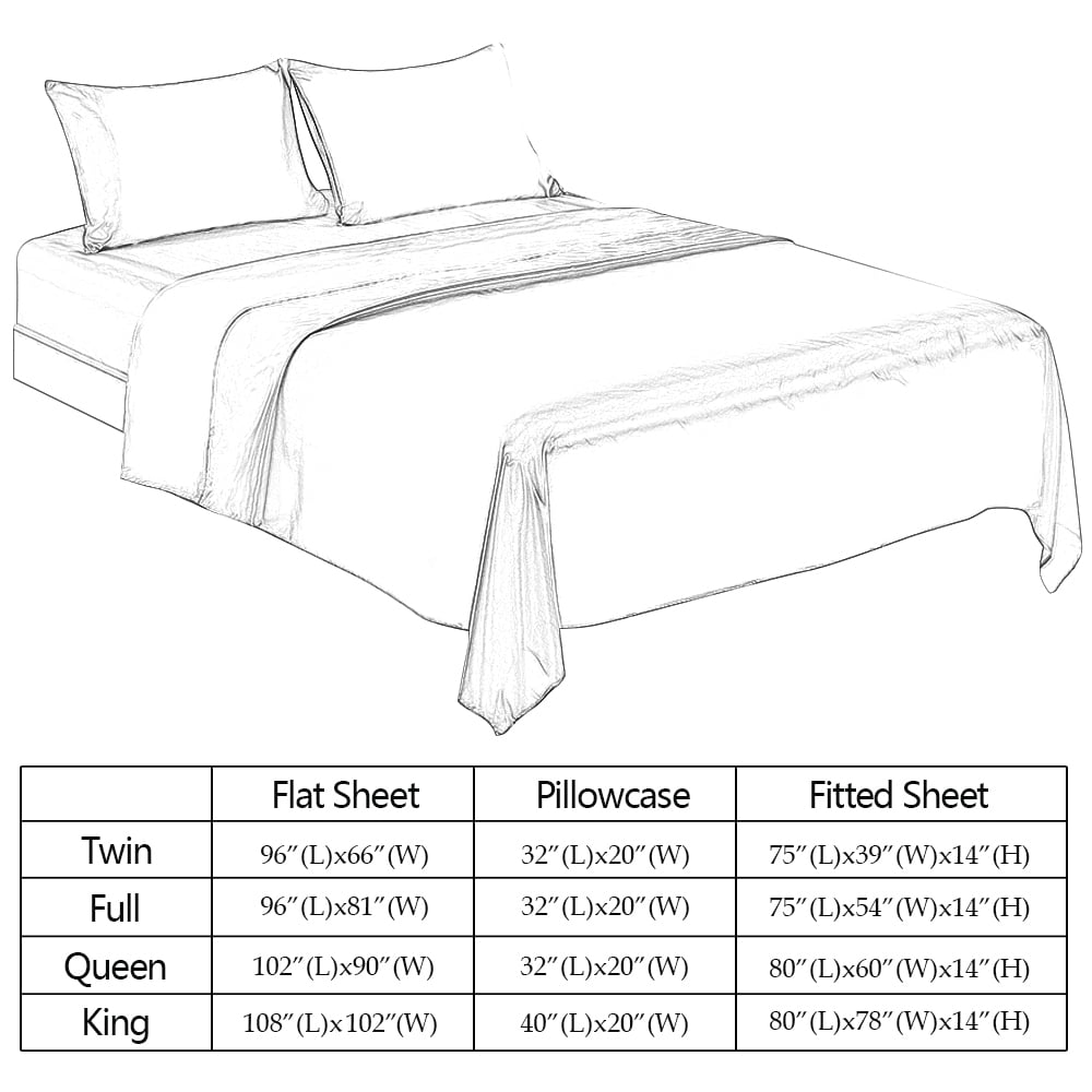 Wrinkle-Resistant Twin Silk Gray Bed Sheet Set Deep Pocket Bed Flat Fitted Sheet, 3-Pieces - Breathable Egyptian Cotton Flat & Fitted Sheets Detail