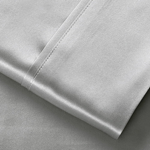 Breathable Luxury Luxury Satin Sheets Set Full Size Light Gray, 4-Piece Bedding Sets with Deep Pockets - Soft and Smooth Satin Bed Shee... - Luxury Bed Sheet Set with Deep Pockets Detail