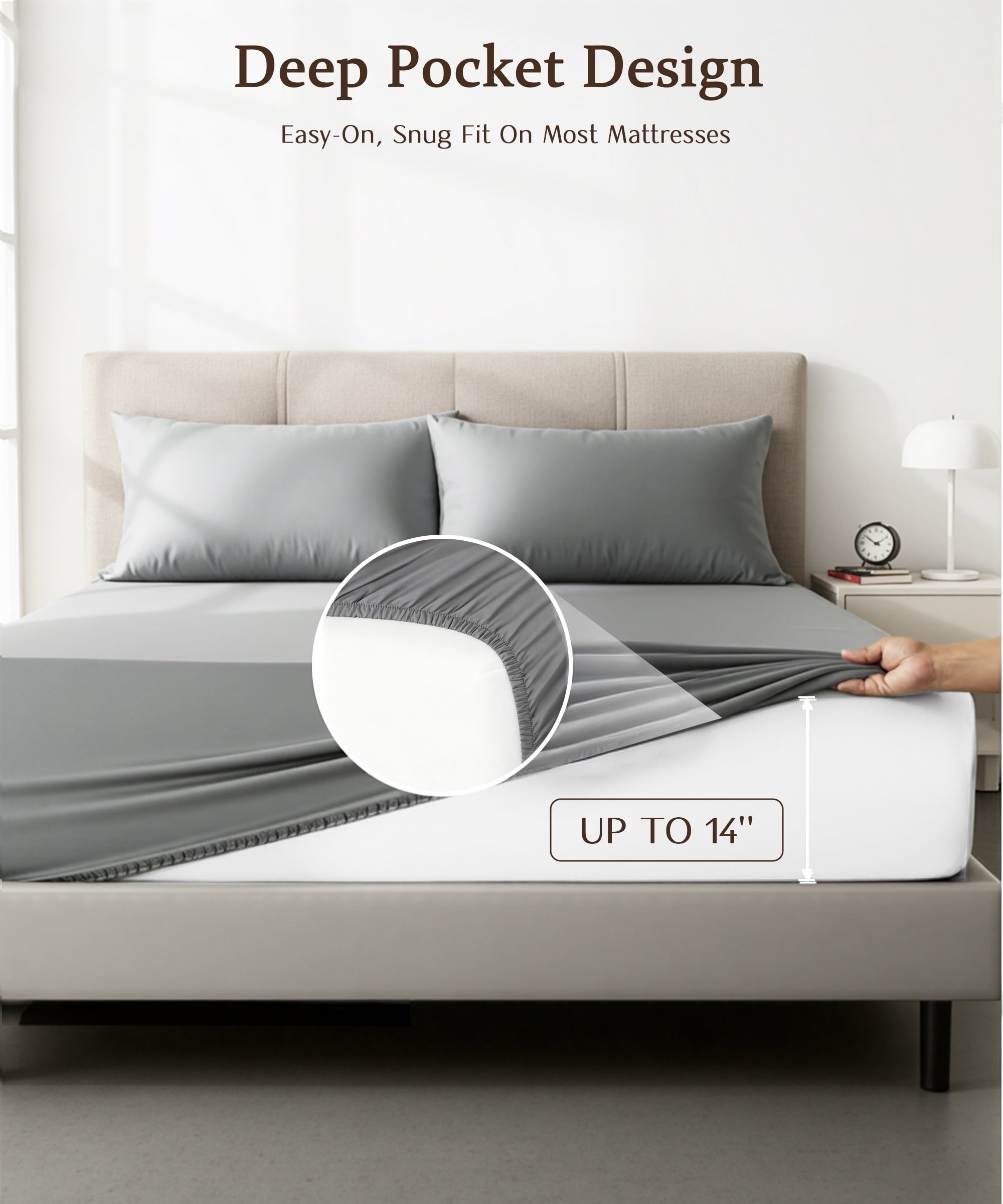 Ultra-Soft Full Size 4 Piece Sheet Set, Comfy Breathable Cooling Bed Sheets Set, Hotel Luxury Bedding, Deep Pockets, Ultra-Soft,... - Premium Ultra-Soft Pillowcase Pair for Sleeping Detail
