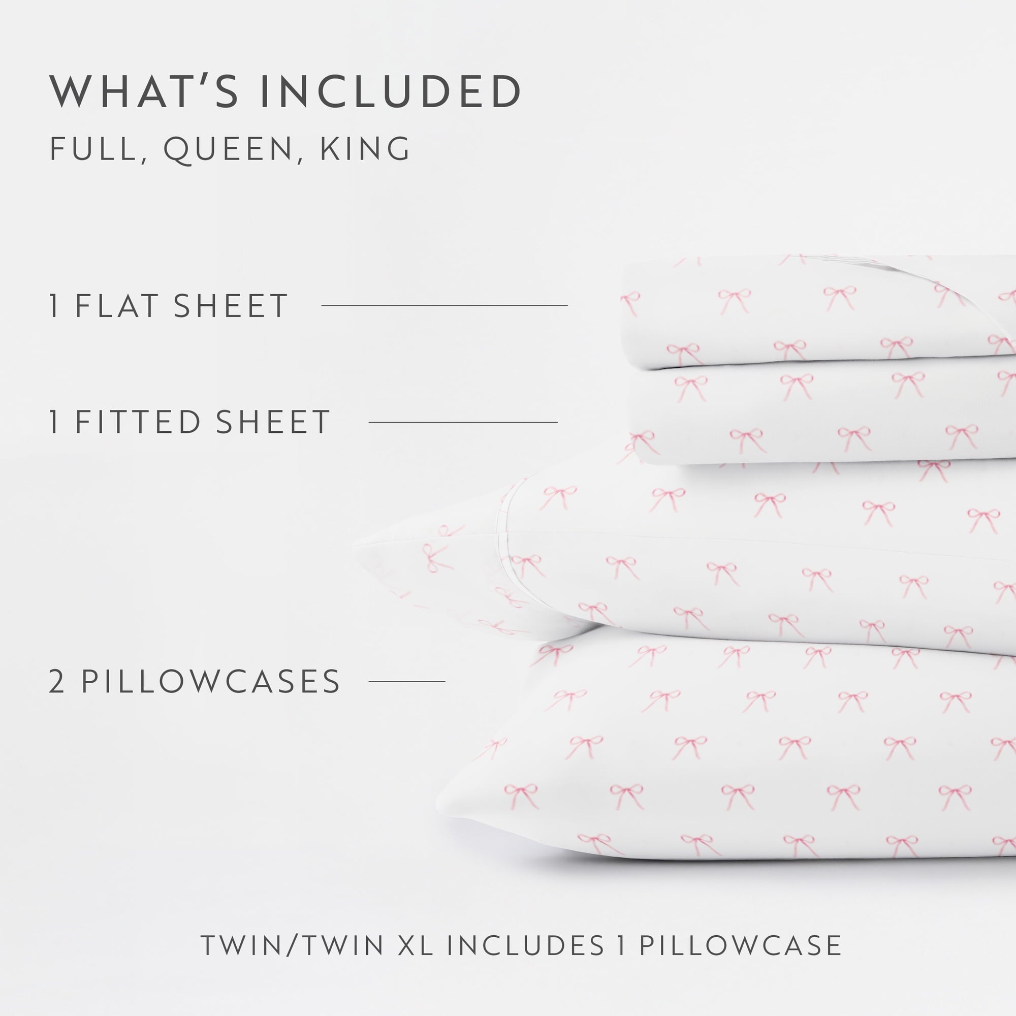 Ultra-Soft 3 Piece Ditsy Pattern Microfiber Bed Sheets, Pink Bows, Twin-XL - Premium Ultra-Soft Pillowcase Pair for Sleeping Detail