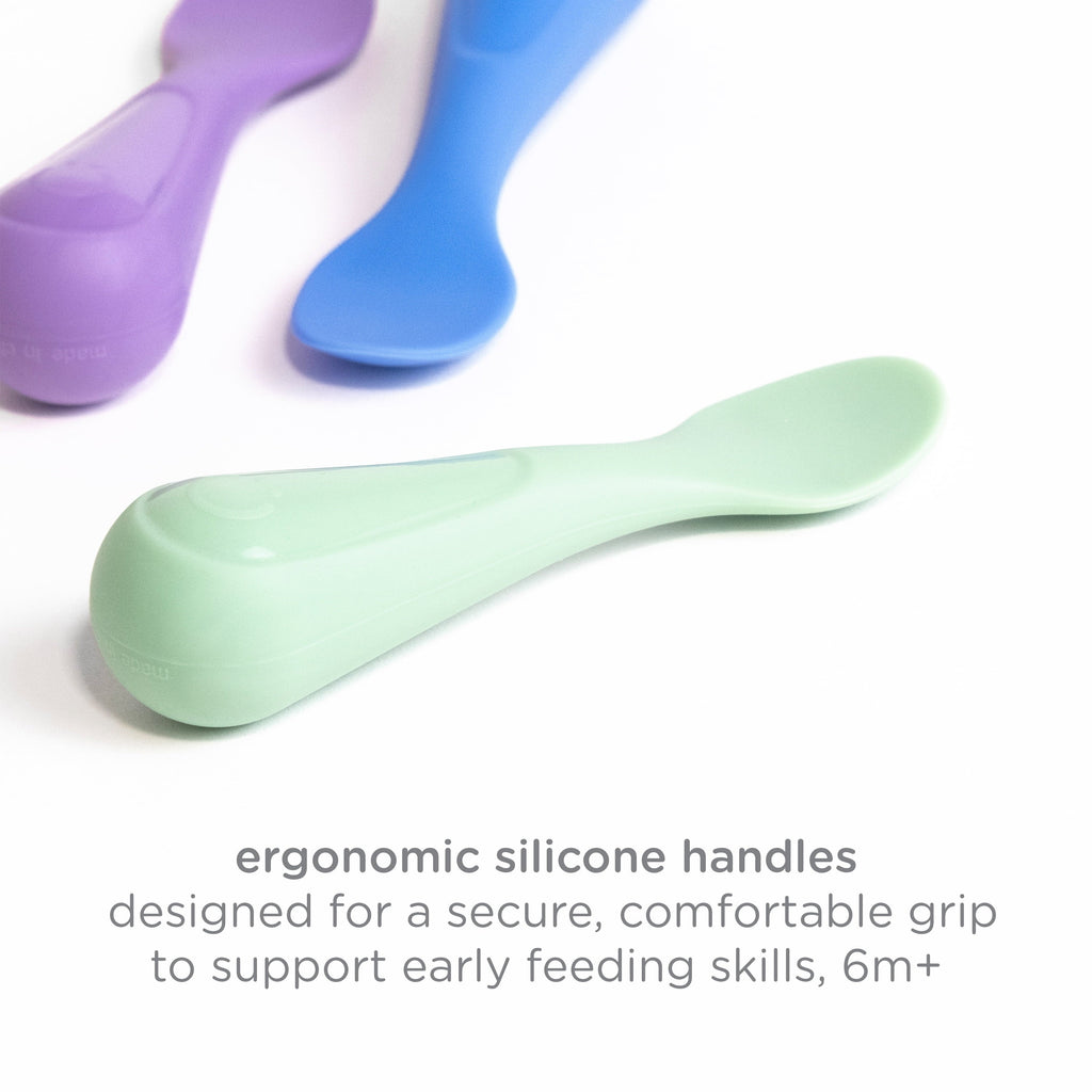 Chef-Quality Silicone Toddler Training Spoons, Baby, Silicone Flatware Sets, 3 Pack - High-Precision Culinary Tool for Baking & Cooking Detail