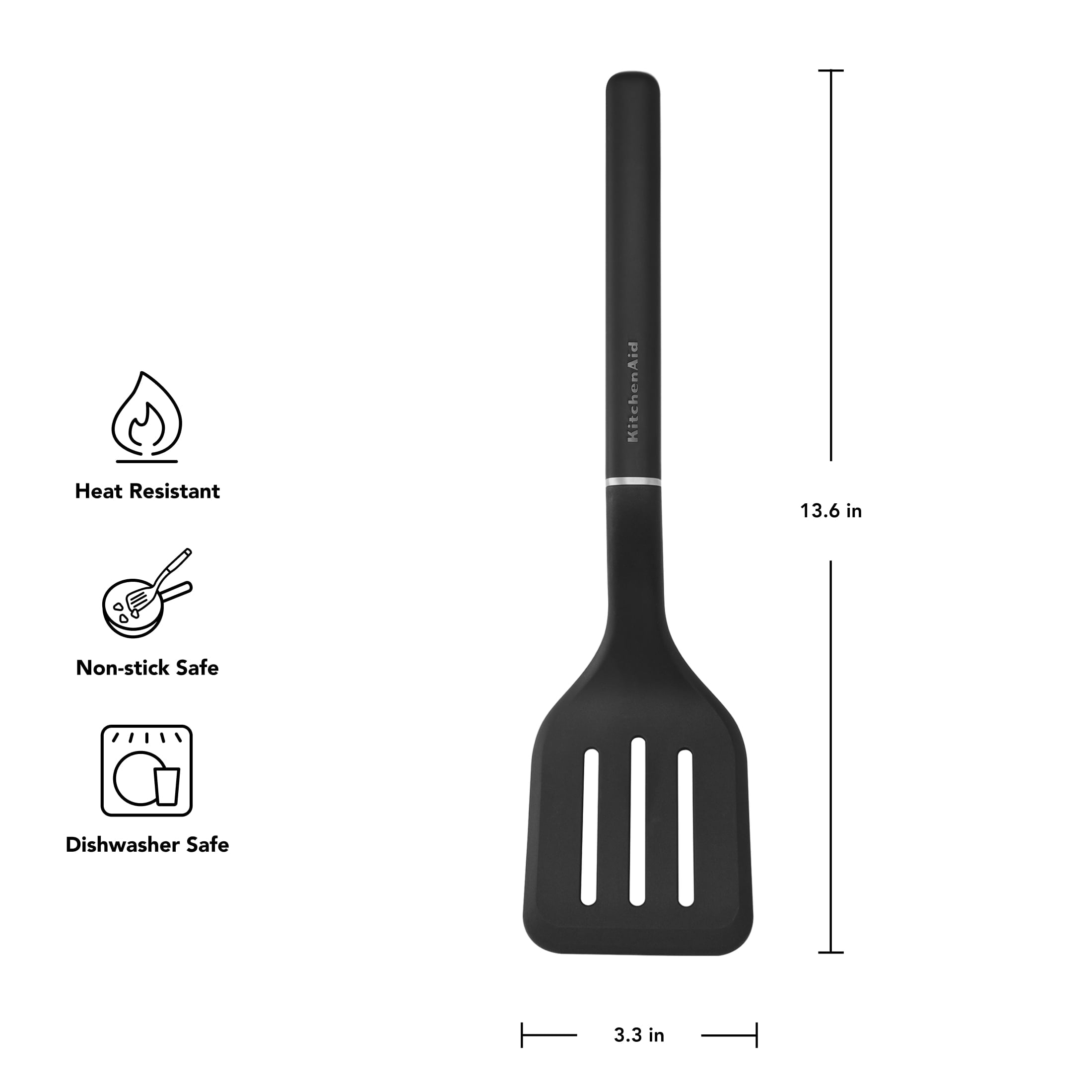 Chef-Quality 3-Piece Cooking Utensils Set with Ergonomic Handles, Black - Multi-Purpose Hand Tool for Daily Meal Prep Detail