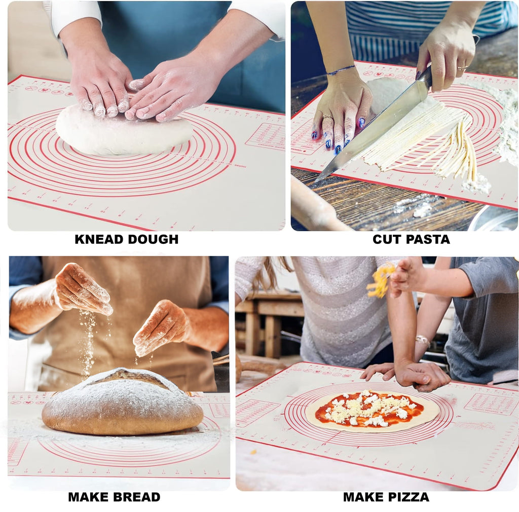Time-Saving Reusable Silicone 24"x 18" Pastry Mat with Measurements - Innovative Kitchen Helper for Modern Cooking Detail