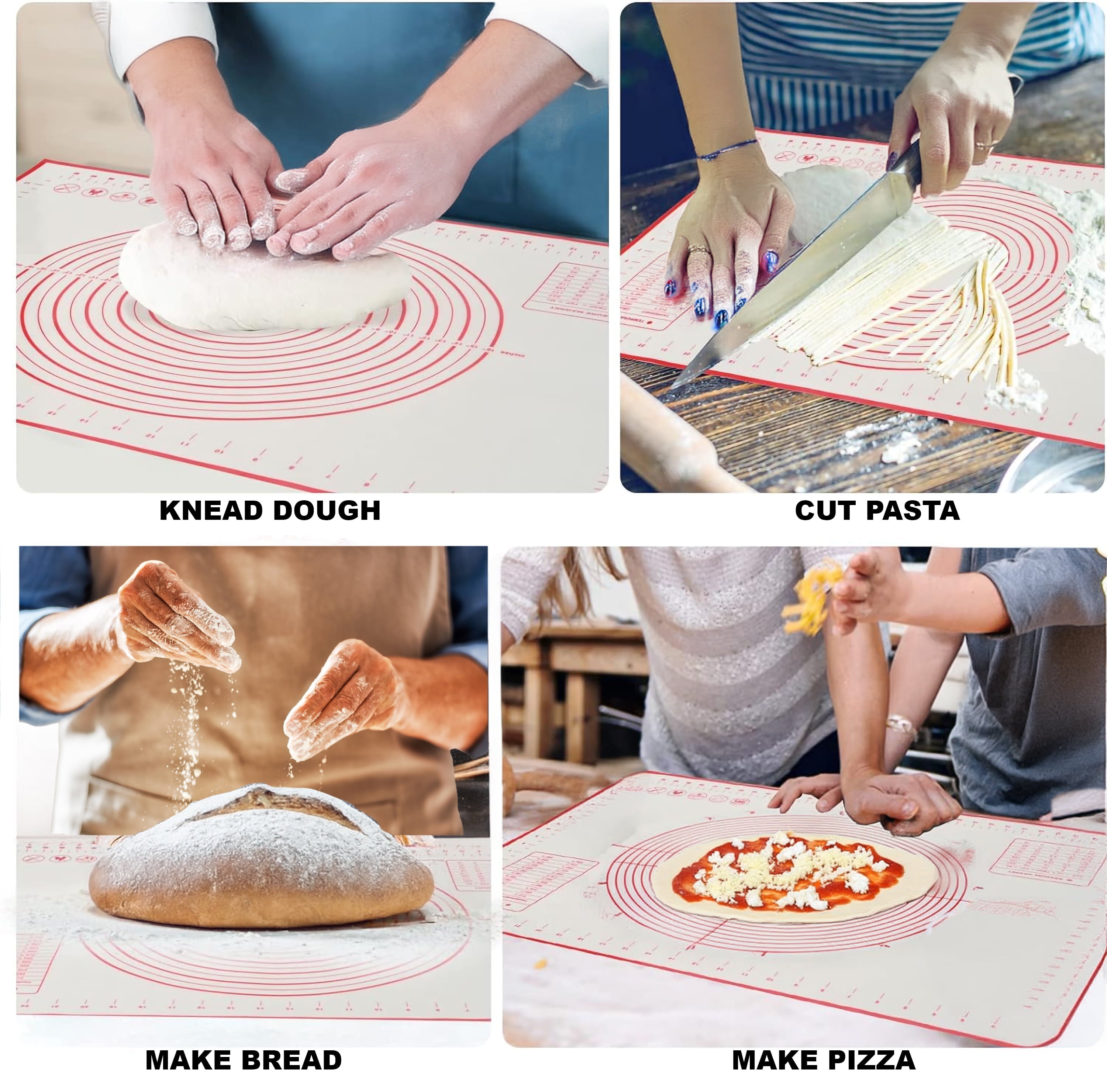 Time-Saving Reusable Silicone 24"x 18" Pastry Mat with Measurements - Innovative Kitchen Helper for Modern Cooking Detail