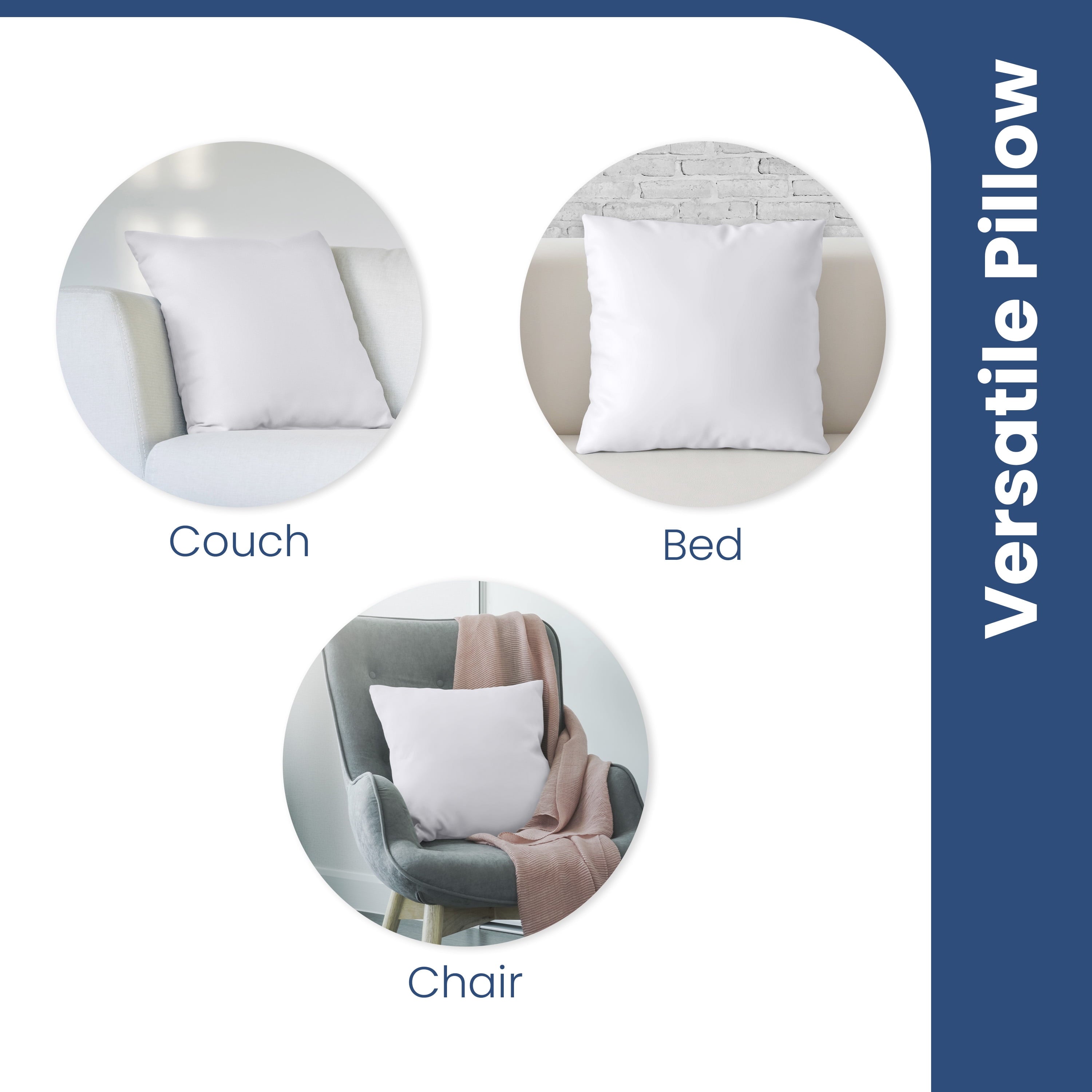 Hotel Collection Down Alternative White Euro Pillow Insert 26x26 – Soft & Durable - Ergonomic Memory Foam Pillow for Neck Pain Support Detail