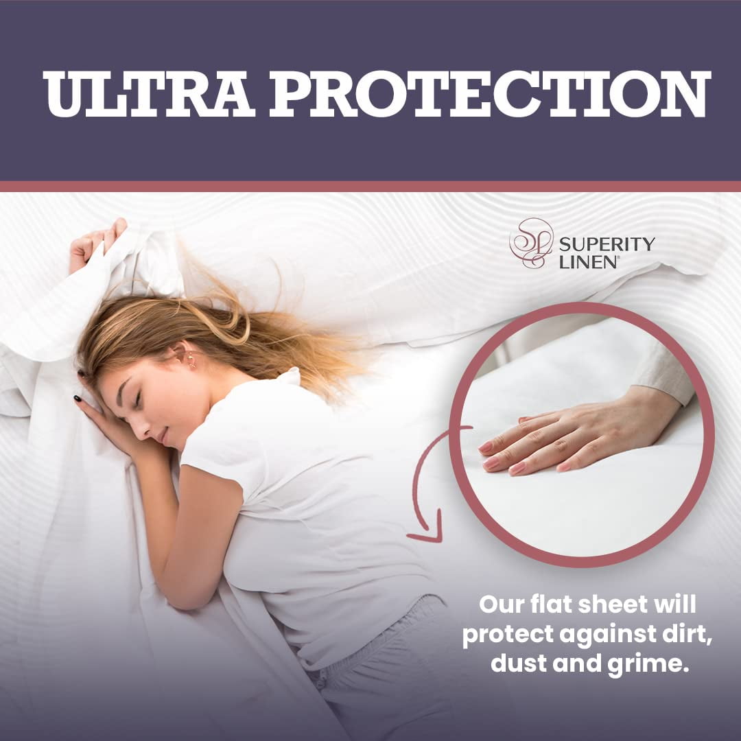 Ultra-Soft Oversized King Size Flat Sheet for Bed - 100% Cotton - Durable and Comfortable with 200 Thread Count - Soft, Breathea... - Breathable Egyptian Cotton Flat & Fitted Sheets Detail