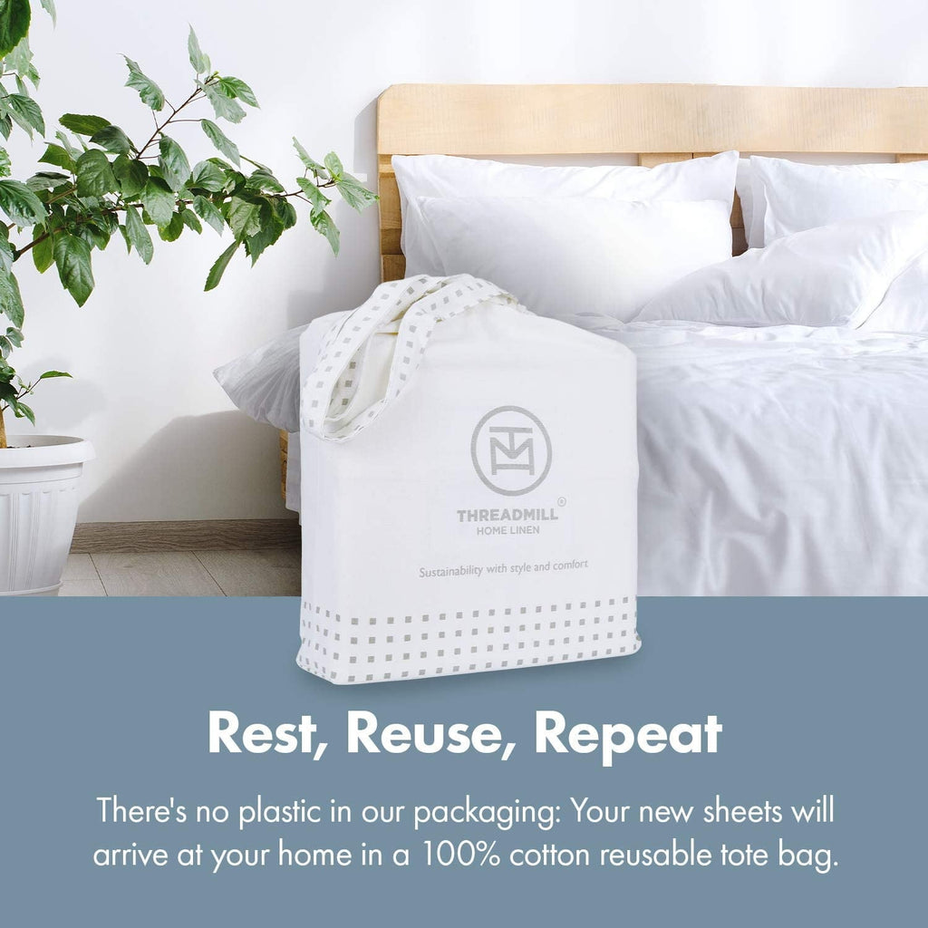 Premium Egyptian Cotton 600 Thread Count 4-Piece Queen Bed Sheet Set, Sateen Weave, Sage Green - Premium Ultra-Soft Pillowcase Pair for Sleeping Detail