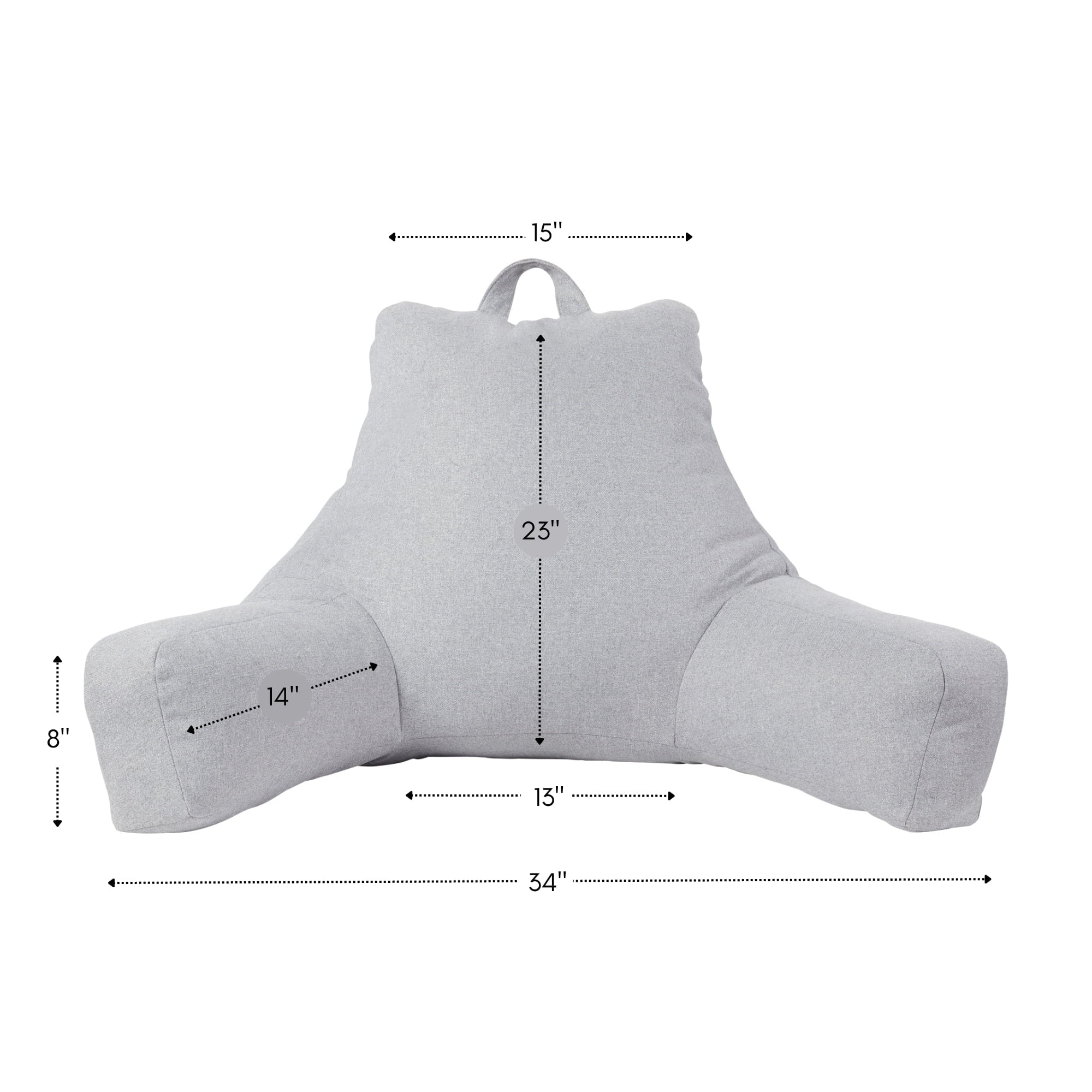 Fluffy Shredded Jumbo Cement Gray Polyester Bed Rest Pillow - Decorative Throw Pillow Cushion for Sofa & Bed Detail