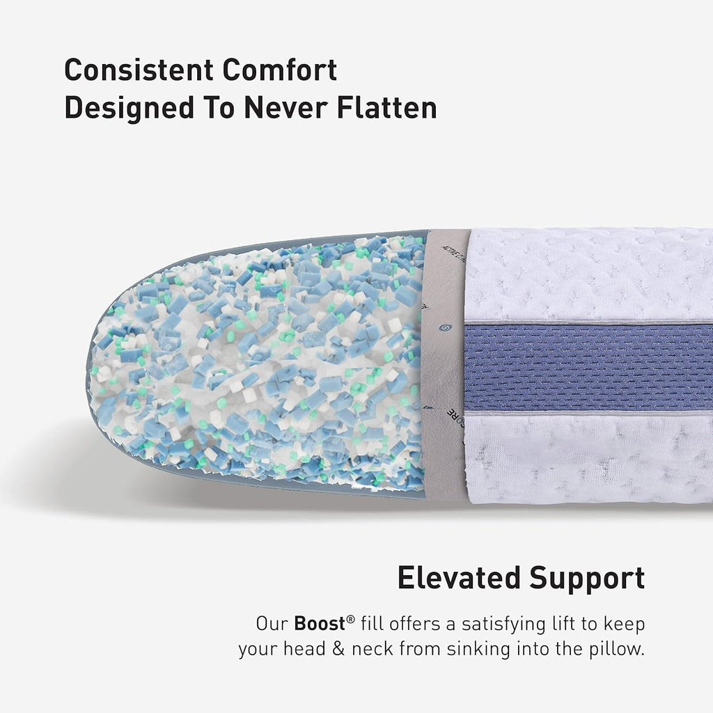Ergonomic Memory Foam Performance Pillow – 2.0 - Moisture Wicking Bed Pillow for All Sleep Positions - Medium Firmness Bed Pillow -... - Decorative Throw Pillow Cushion for Sofa & Bed Detail