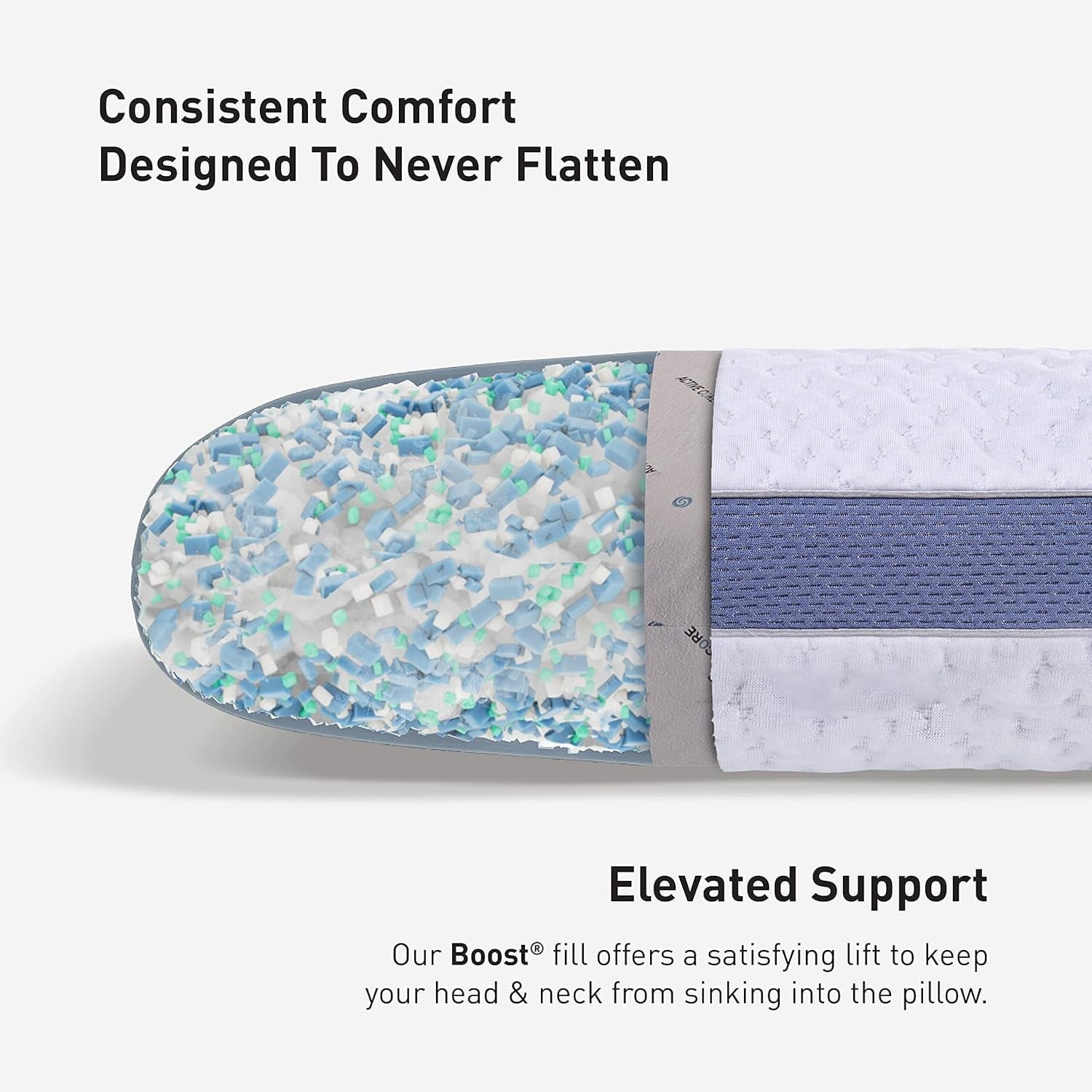 Ergonomic Memory Foam Performance Pillow – 2.0 - Moisture Wicking Bed Pillow for All Sleep Positions - Medium Firmness Bed Pillow -... - Decorative Throw Pillow Cushion for Sofa & Bed Detail