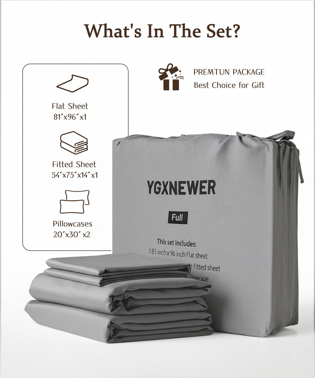 Ultra-Soft Full Size 4 Piece Sheet Set, Comfy Breathable Cooling Bed Sheets Set, Hotel Luxury Bedding, Deep Pockets, Ultra-Soft,... - Premium Ultra-Soft Pillowcase Pair for Sleeping Detail