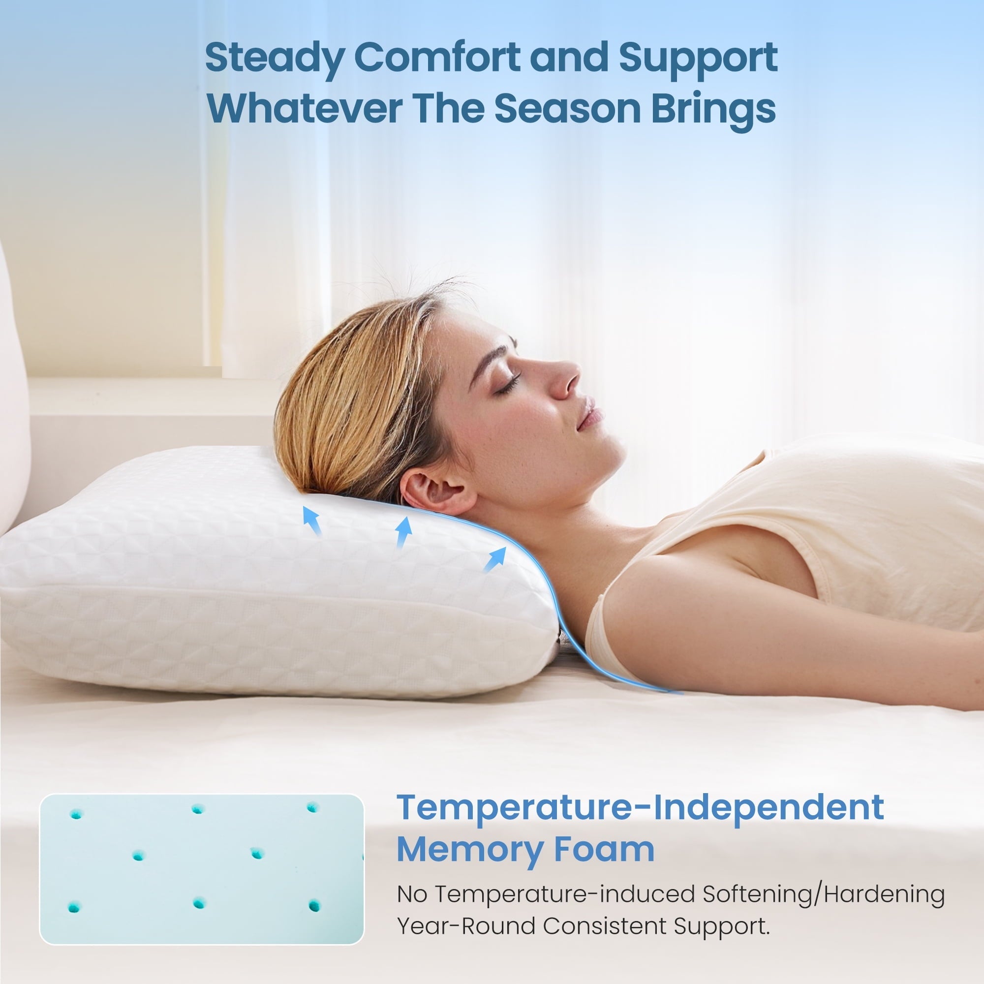 Decorative Plump Gel Memory Foam Pillow for Bed, Adjustable Height Bed Pillow with 0.8" Removable Insert, Ergonomic Neck Support for S... - Decorative Throw Pillow Cushion for Sofa & Bed Detail