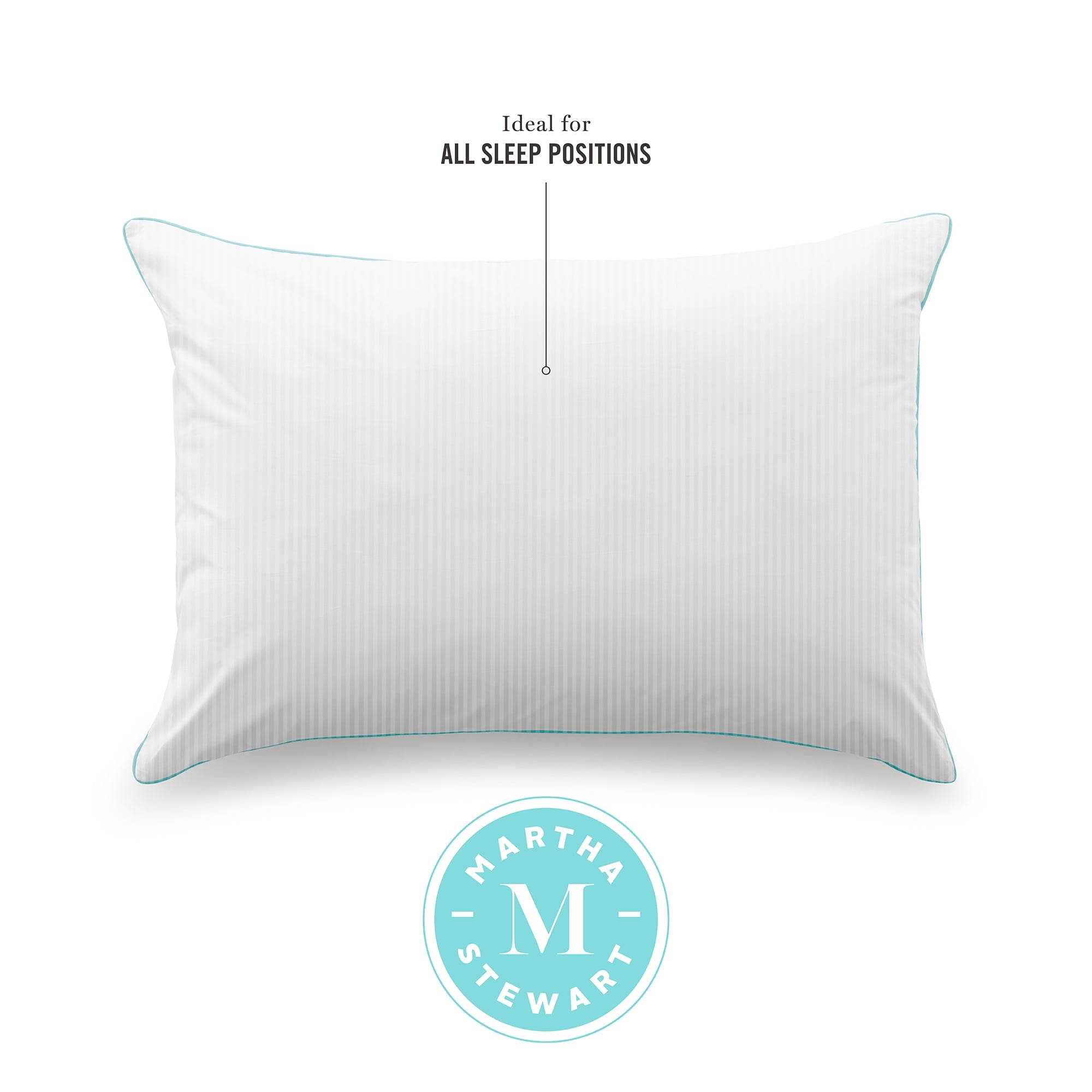 Hotel Collection Classic Stripe Bed Pillows Standard / Queen Size Set Of 2, Enhanced Loft Plush Pillow for All Sleep Positions, 20" x ... - Hotel Quality Plush Sleeping Pillows Detail