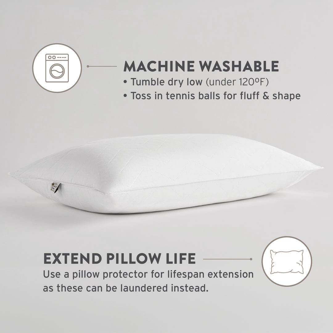 Decorative Plump Sahara Nights | Stomach & Back Sleeper Pillow for Adults | , 100% Cotton Case, Gel Fiber Fill | Soft, Machine Washabl... - Orthopedic Shredded Foam Bed Pillow Set Detail
