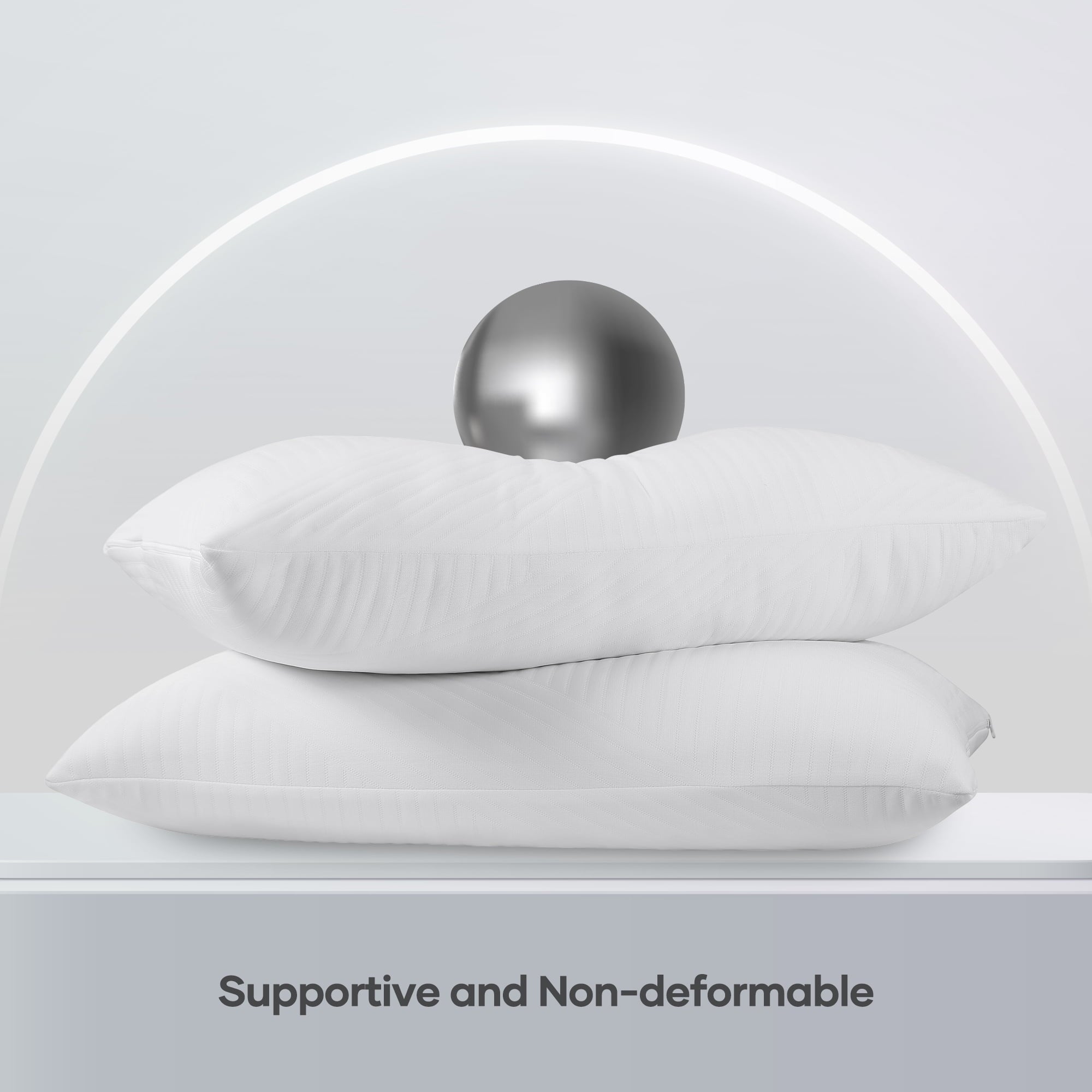 Decorative Plump Shredded Memory Foam Pillow 2 Pack Pillow for Bed, Side, Back and Stomach Sleepers, CertiPUR-US Certified 28"x20" - Orthopedic Shredded Foam Bed Pillow Set Detail