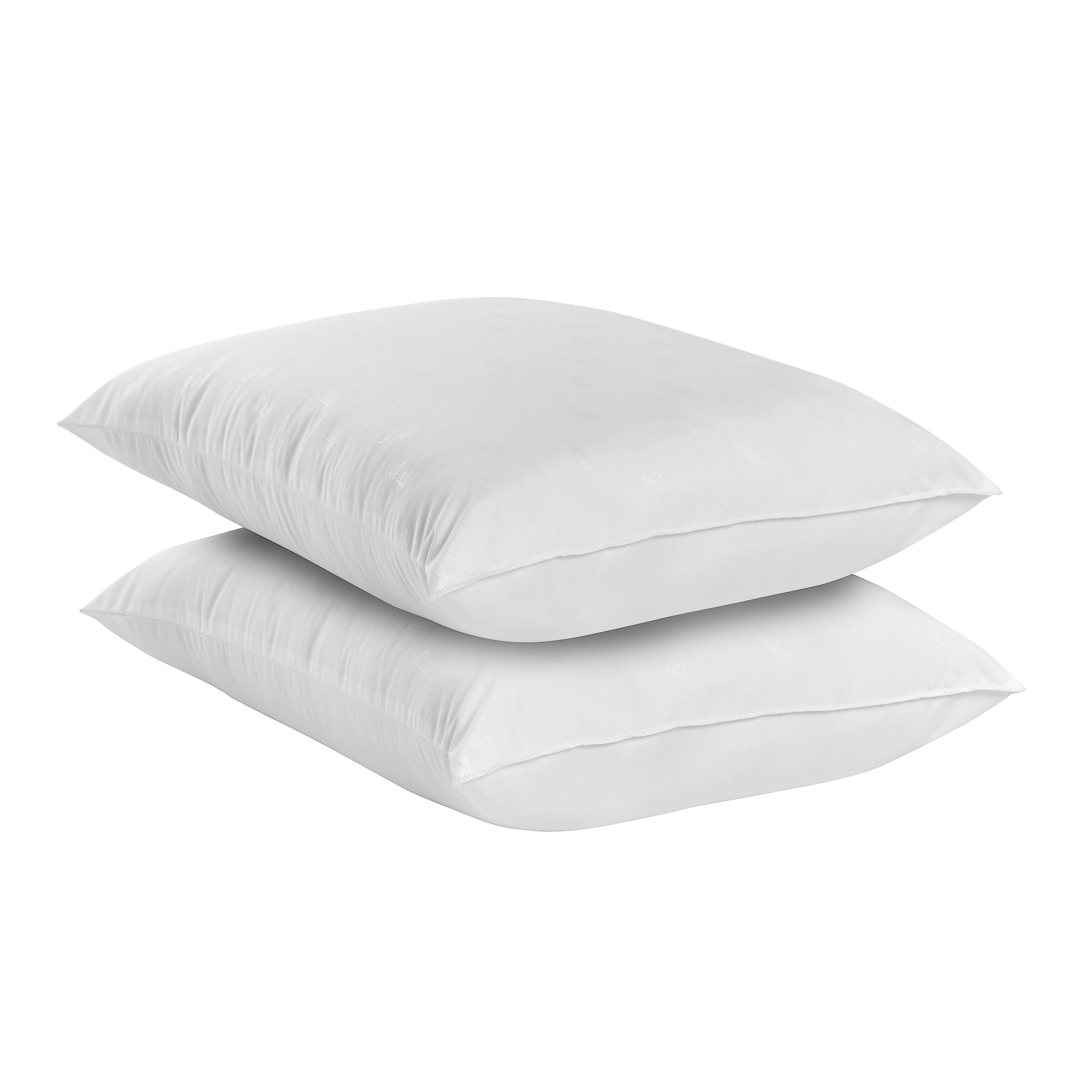 Fluffy Shredded Cotton Fresh Bed Pillow, S/Q, White- 2 Pack Antimicrobial Allergy Defense Fabric - Orthopedic Shredded Foam Bed Pillow Set Detail