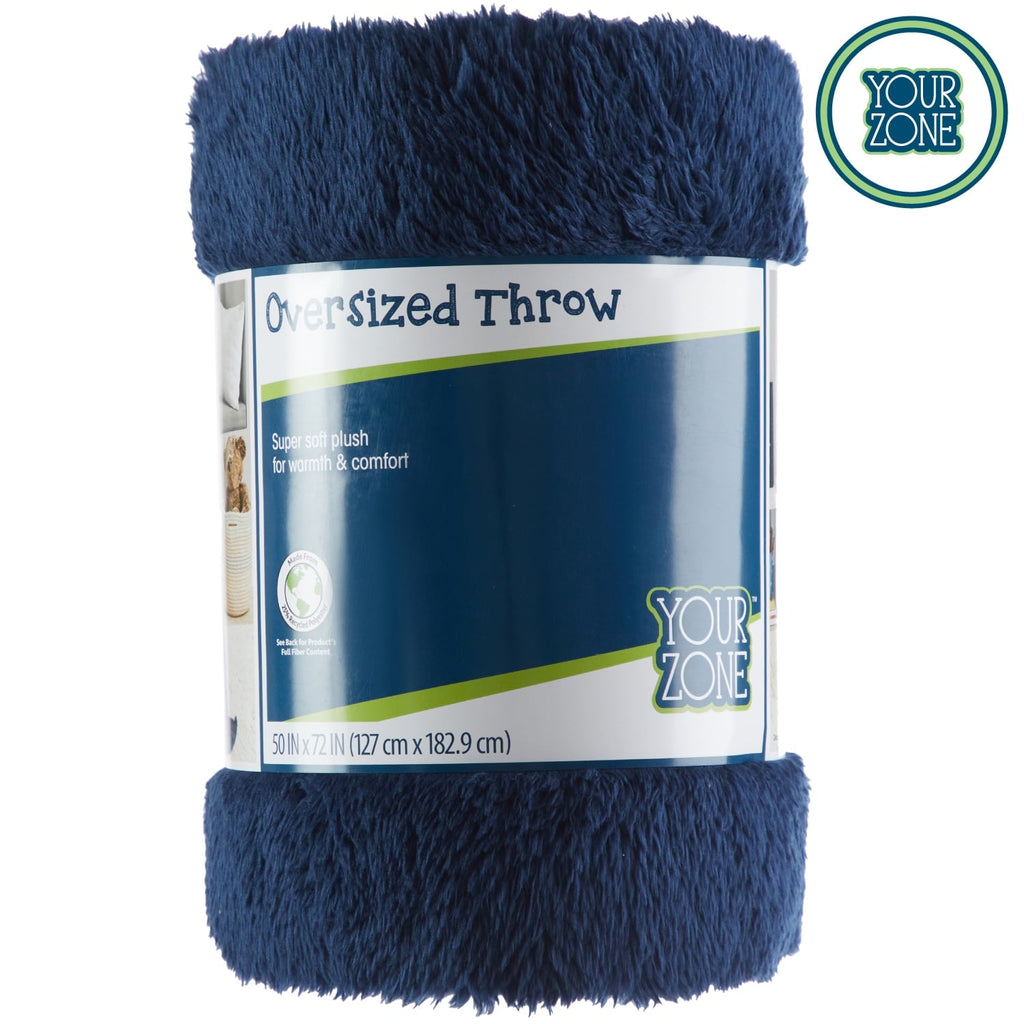 Lightweight Warm Soft, Navy Blue, Oversized, Fuzzy, Throw Blanket for Kids, 72 x 50 inches - Cozy Fleece Throw Blanket for Couch & Bed Detail
