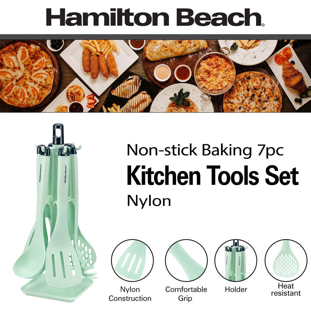 Non-Stick Safe Kitchen Utensil Set 7 Piece | Cooking Utensil set Slotted turner, Ladle Skimmer, Pasta Server, Potato Masher, S... - Durable Turner & Ladle Utensil Set for Home Chefs Detail
