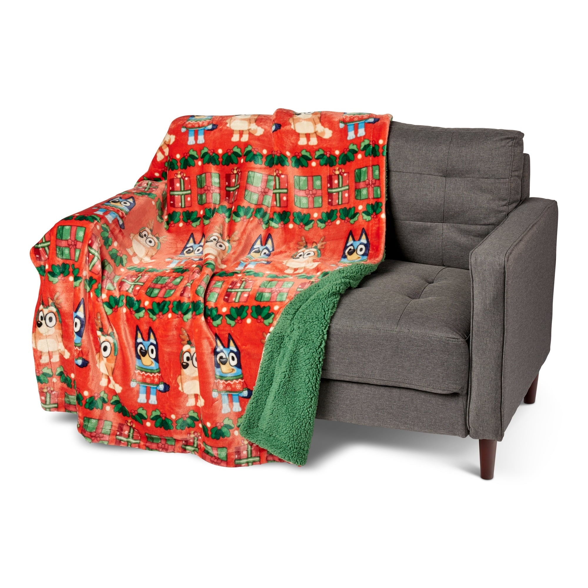 Lightweight Warm Holidays are Nice Silk Touch Throw Blanket with Sherpa Reverse 50 x 60 inches - Super Soft Reversible Sherpa Flannel Blanket Detail