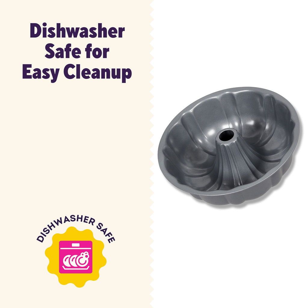 Ergonomic Manual Everyday Non-Stick Bundt Cake Pan 9.51" Fluted Tube Baking Pan, Packaging May Vary - Multi-Functional Manual Food Chopper & Slicer Detail