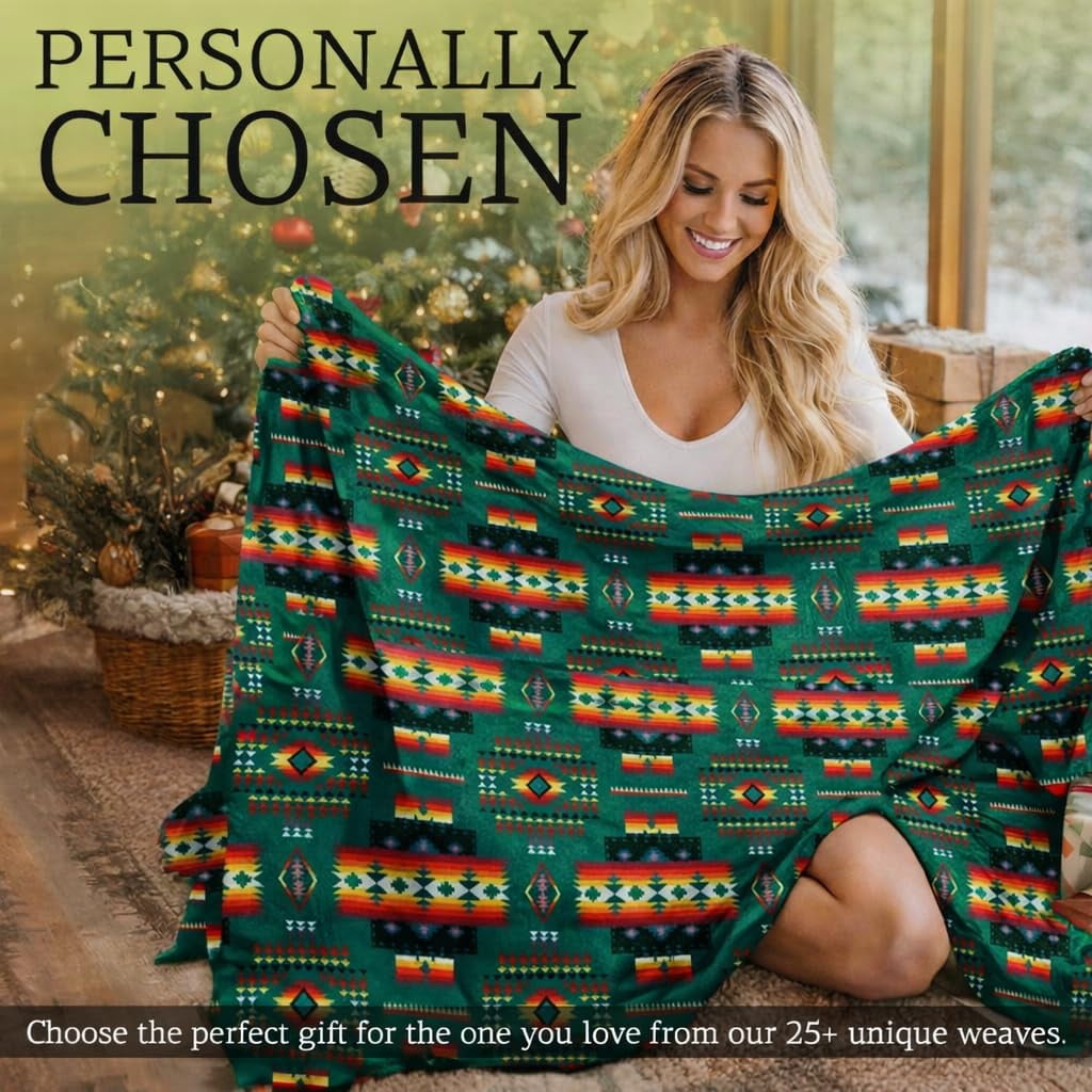 Super Soft Flannel Sacred Thread Fleece Blanket South Western, Reversible Mexican, Vibrant Aztec Blankets and Throws for Aztec Decor for... - Super Soft Reversible Sherpa Flannel Blanket Detail