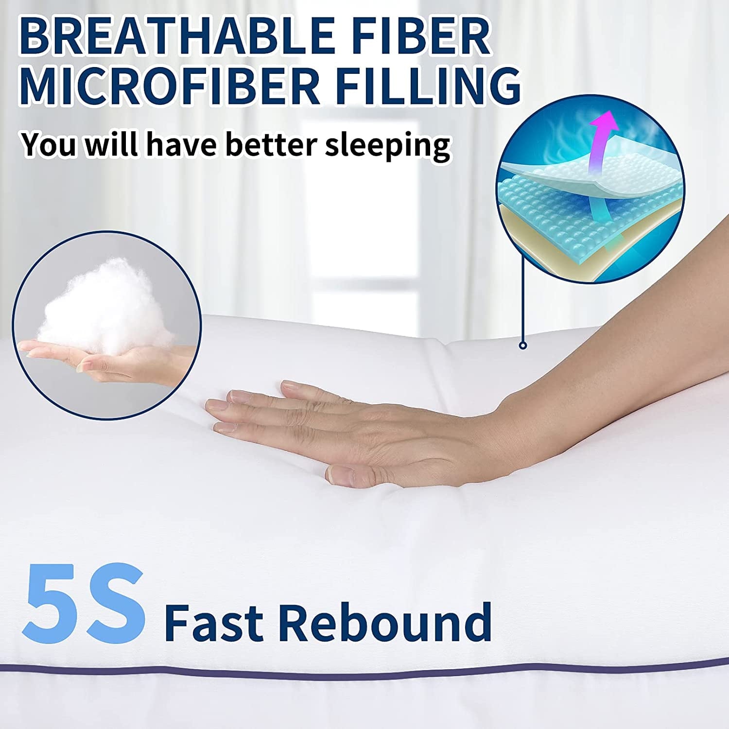 Ergonomic Memory Foam Bed Pillows for Sleeping Queen Size 20" x 30" Hypoallergenic Pillow for Side and Back Sleeper Soft Supportive Hotel C... - Ergonomic Memory Foam Pillow for Neck Pain Support Detail