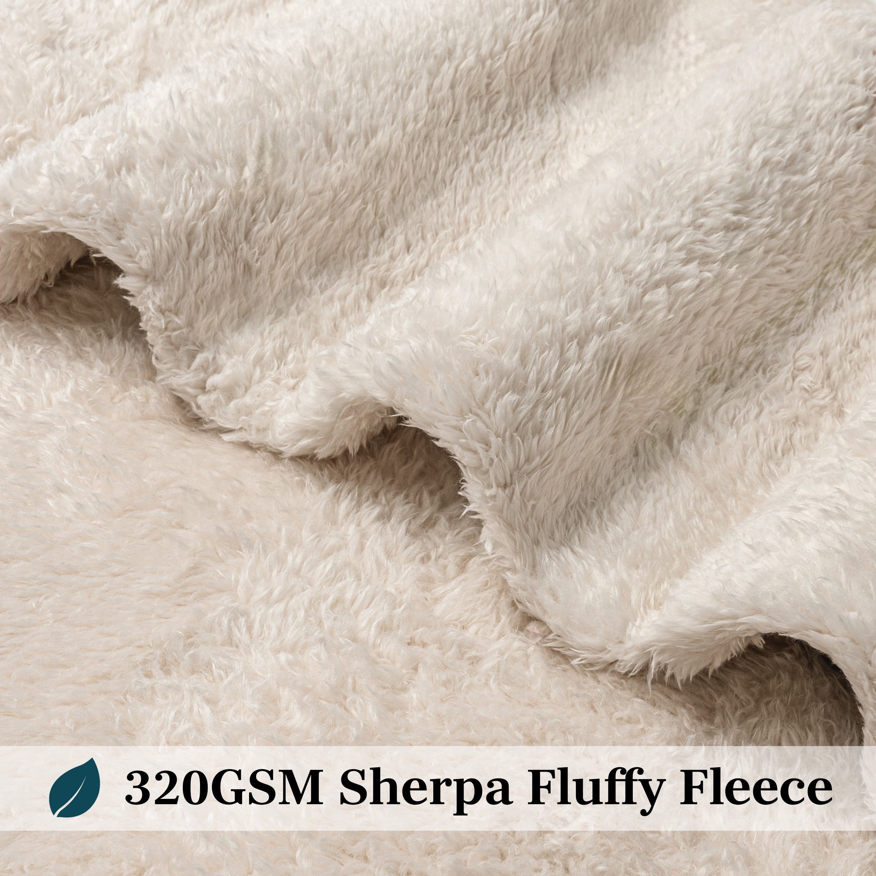 Reversible Sherpa Sherpa Throw Blanket For Couch Sofa, Cream Beige Fluffy Warm Plush Blanket for Bed, Cozy Super Soft Lightweight Throw... - Cozy Fleece Throw Blanket for Couch & Bed Detail