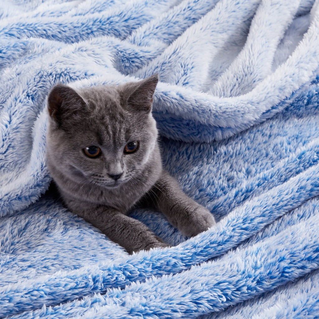 Cozy Fleece Plush Fuzzy Large Fleece Throw Blanket (50" x 70", Mixed Cobalt Blue)- Soft, Warm and Lightweight - Cozy Fleece Throw Blanket for Couch & Bed Detail