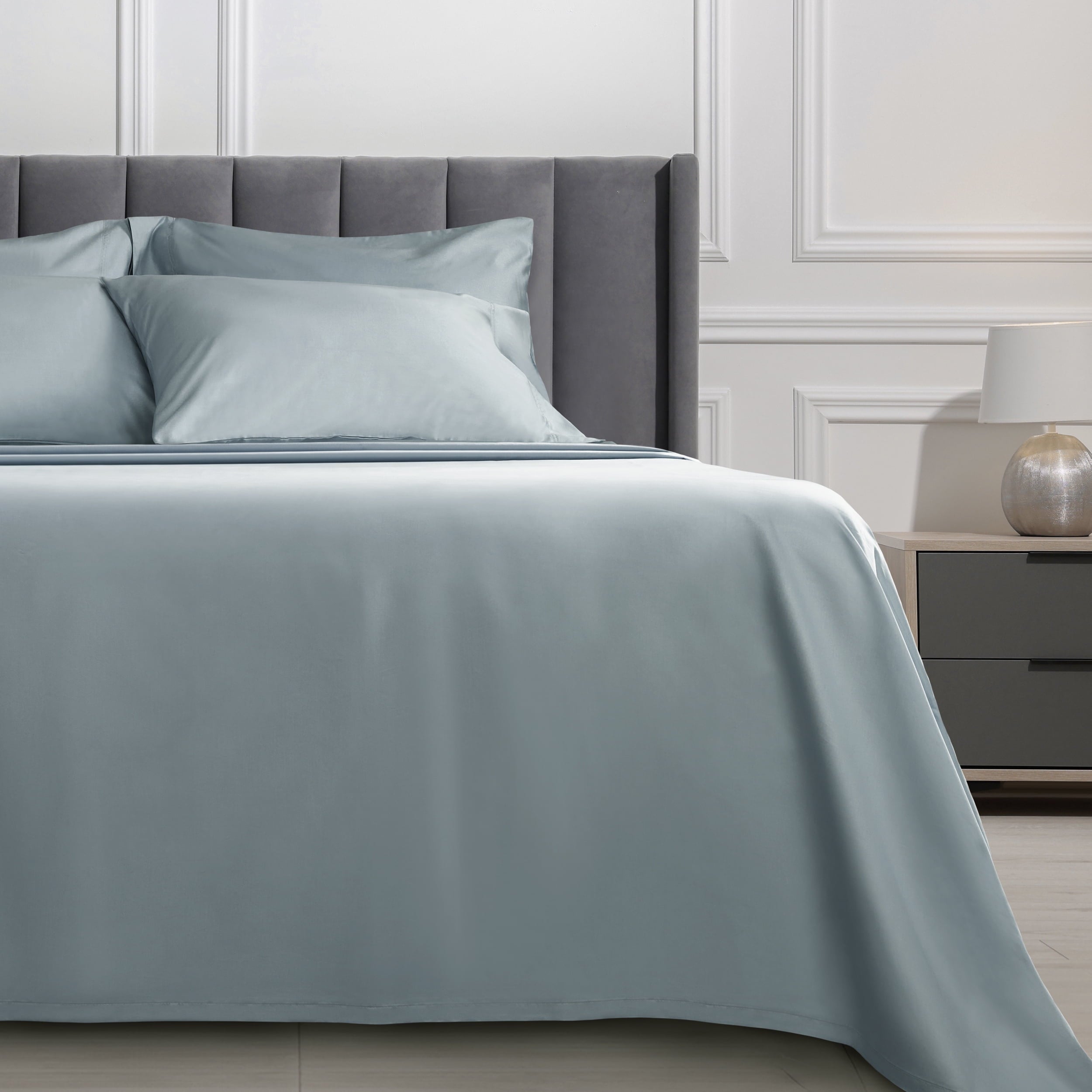Premium Egyptian Cotton 6-Piece 800 Thread Count Lead Cotton Rich Adult Bed Sheet Set, King - Deep Pocket - Breathable Egyptian Cotton Flat & Fitted Sheets Detail